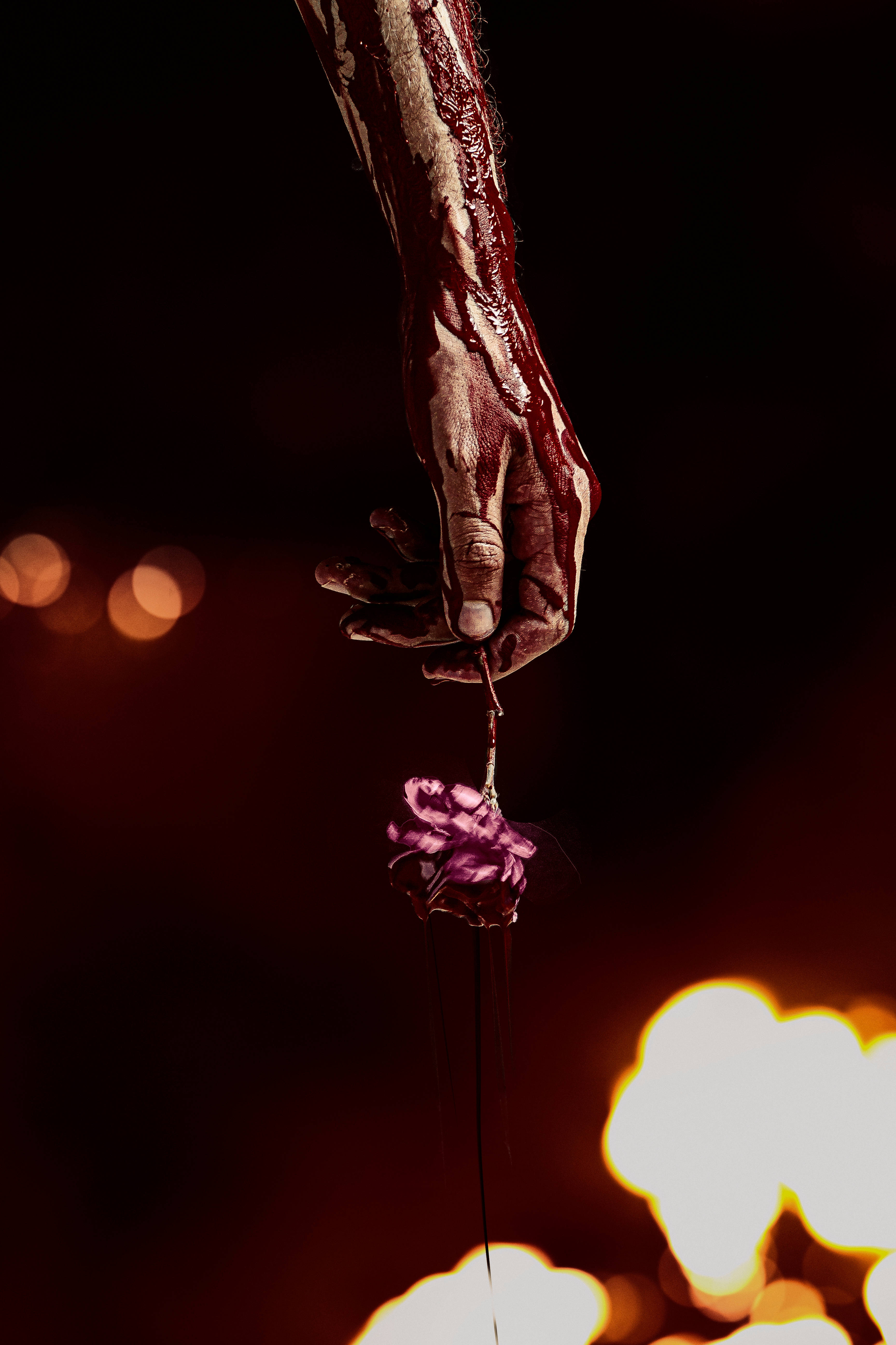 blood cells, crimson, purple flower, 5K Phone Wallpaper