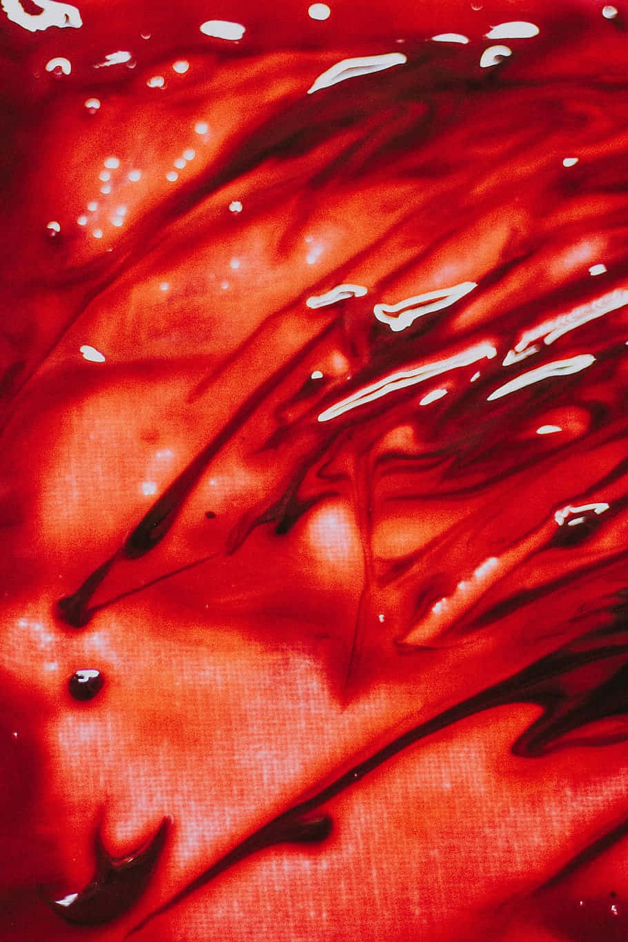 crimson night, vibrant red liquid, glossy white droplets, HD Phone Wallpaper
