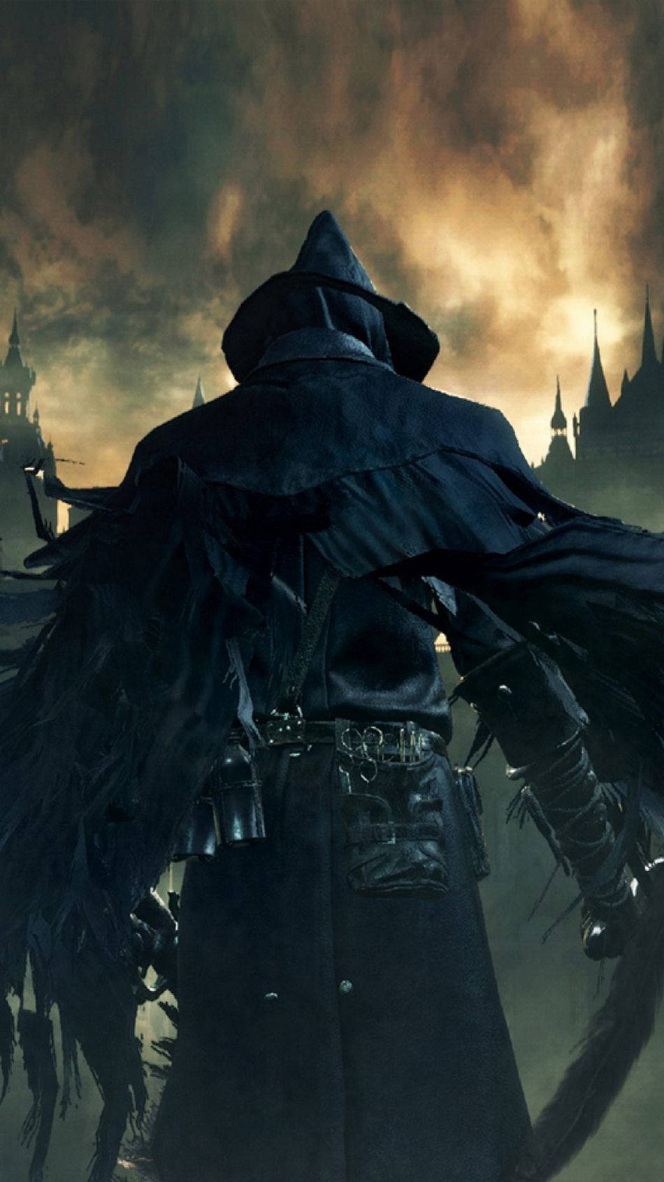 Bloodborne, cloaked figure, hooded coat, HD Phone Wallpaper