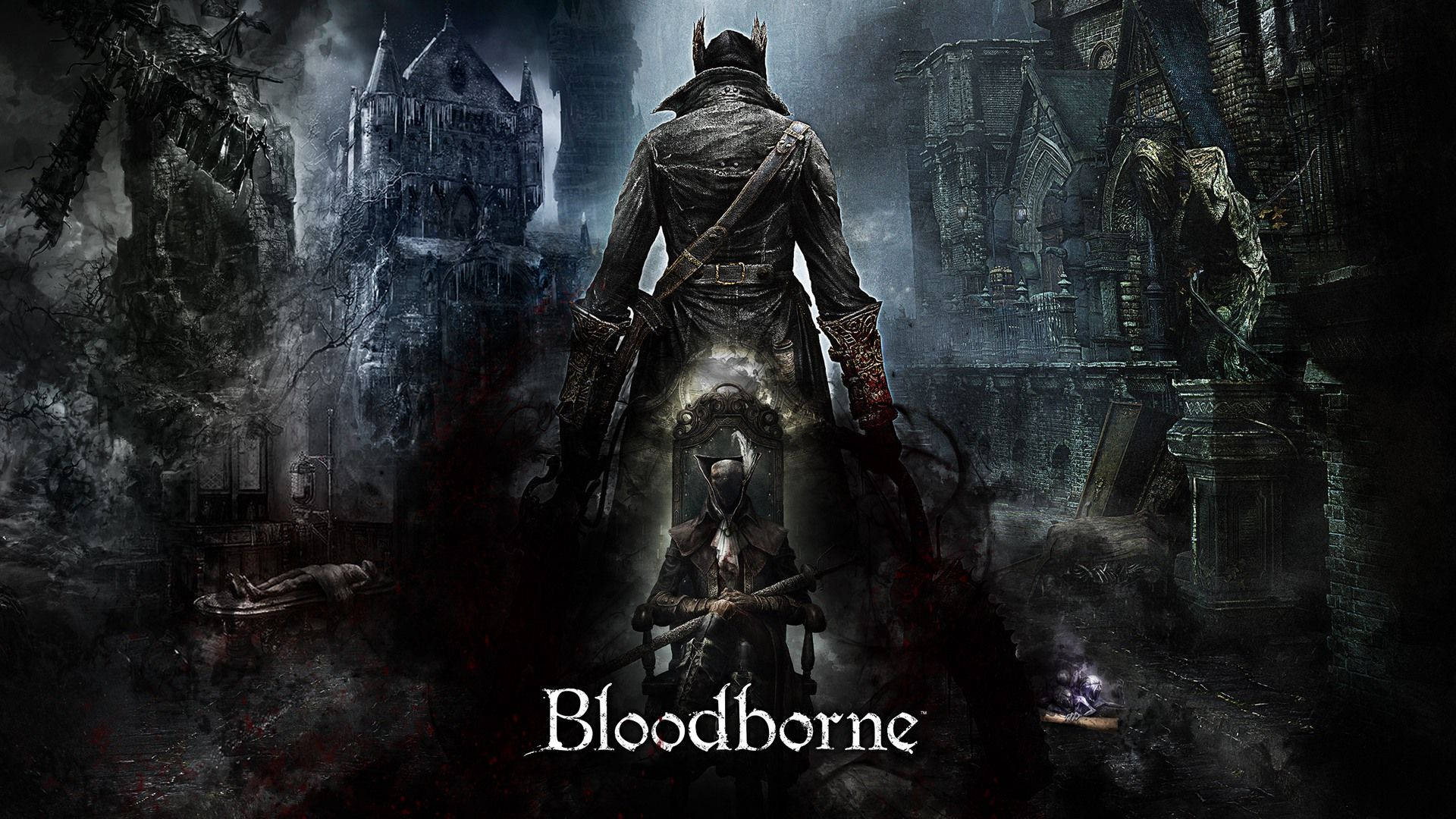 Bloodborne, gothic ruin, dark castle, Full HD Desktop Wallpaper
