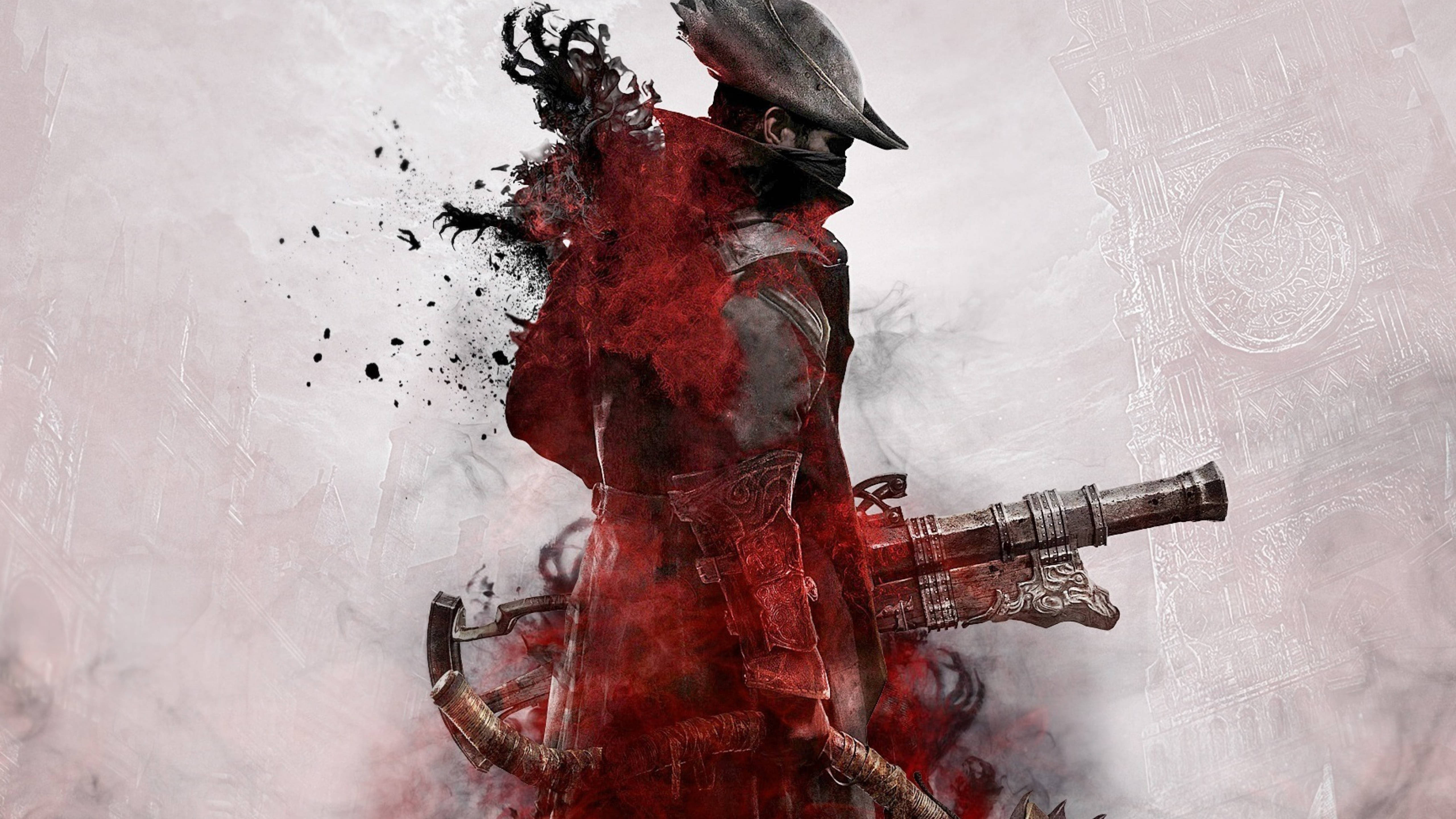 Bloodborne, bloody hunter, red armor, 5K Desktop Wallpaper