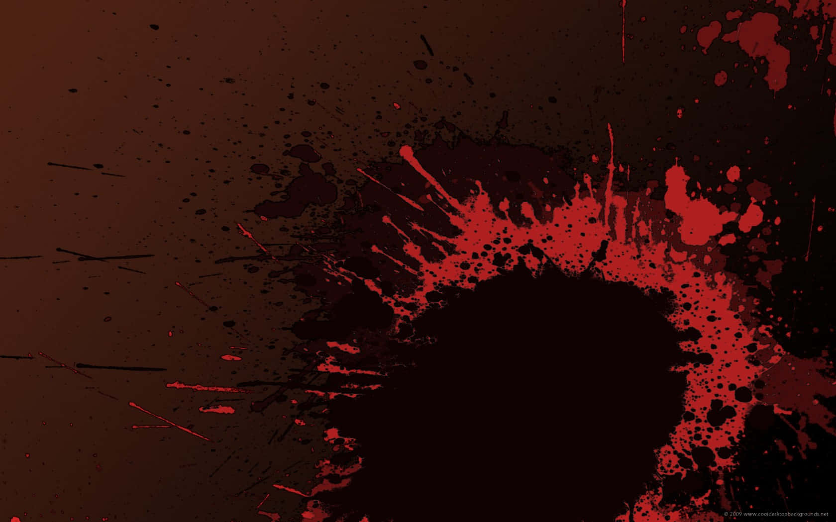 red paint splatters, dark brown background, chaotic abstract composition, HD Desktop Wallpaper