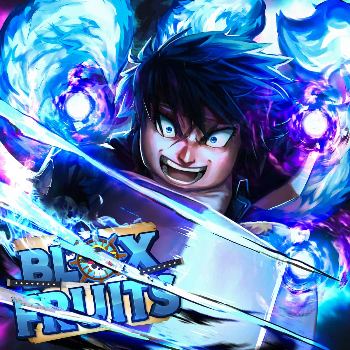 Blox Fruits, anime warrior, spiky black hair, SD Desktop Wallpaper