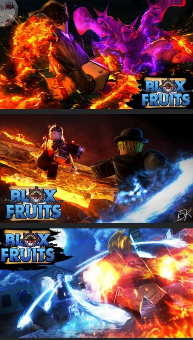 Blox Fruits, fiery powers, icy powers, SD Phone Wallpaper