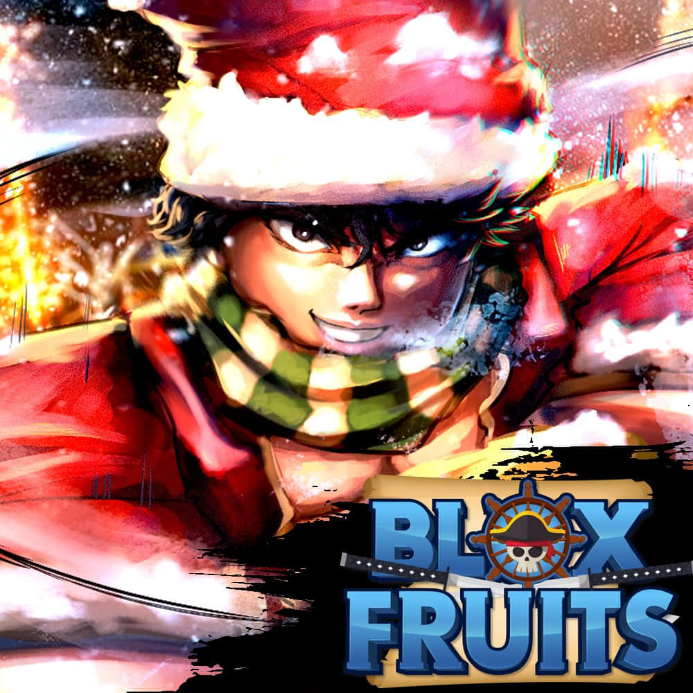 Blox Fruits, Santa hat, scarf, SD Desktop Wallpaper