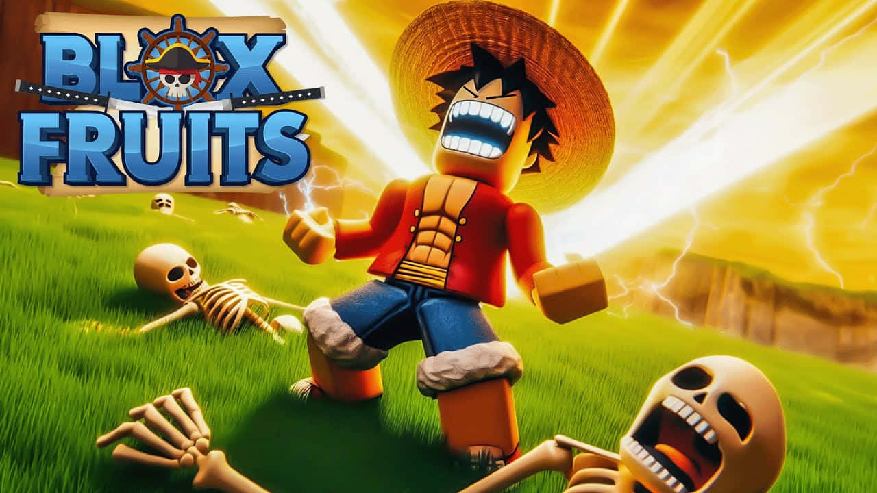 Blox Fruits, straw hat, skeletons, HD Desktop Wallpaper