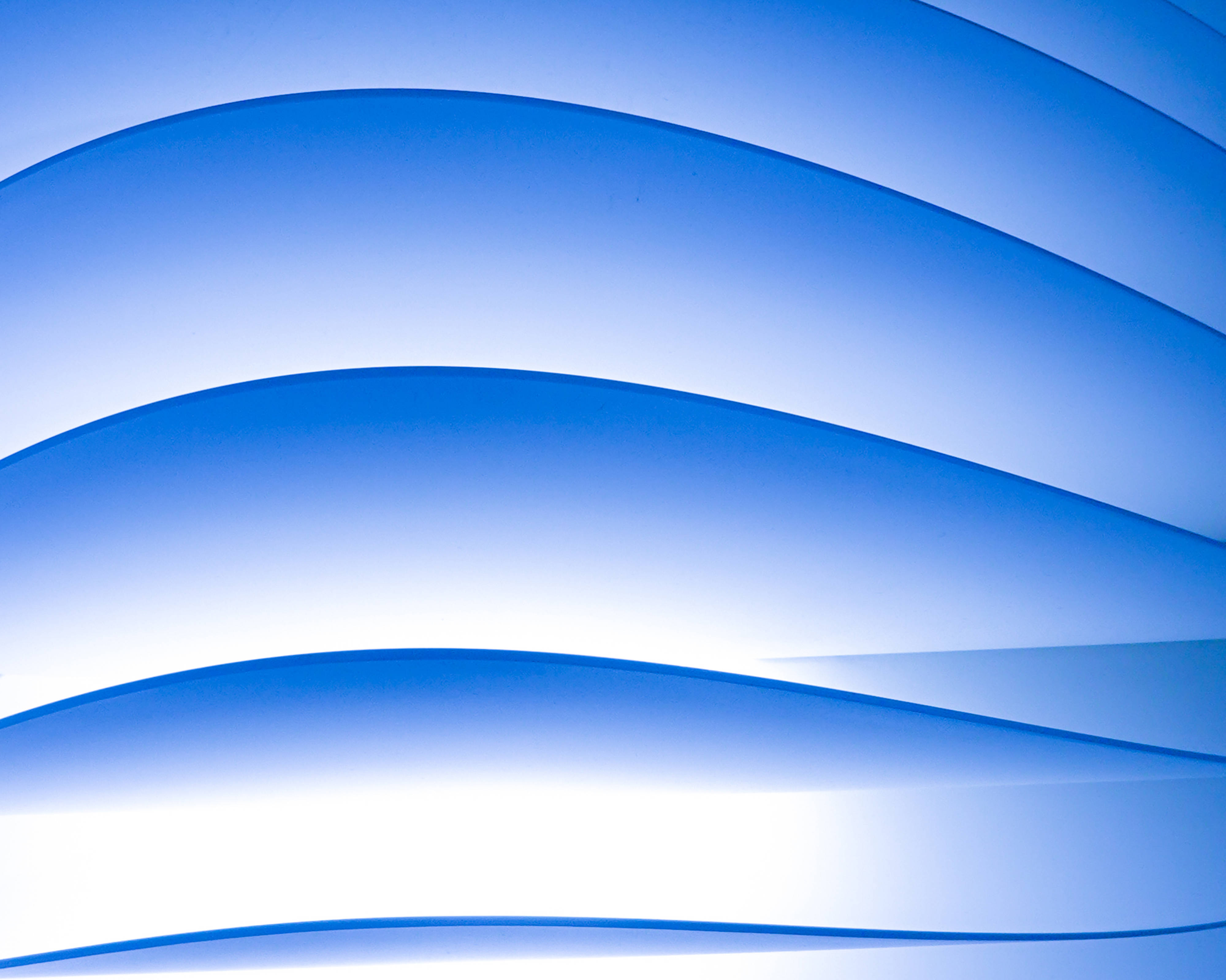 blue abstract, smooth flowing blue wave-like layers, deep to light blue gradient, 4K Desktop Wallpaper