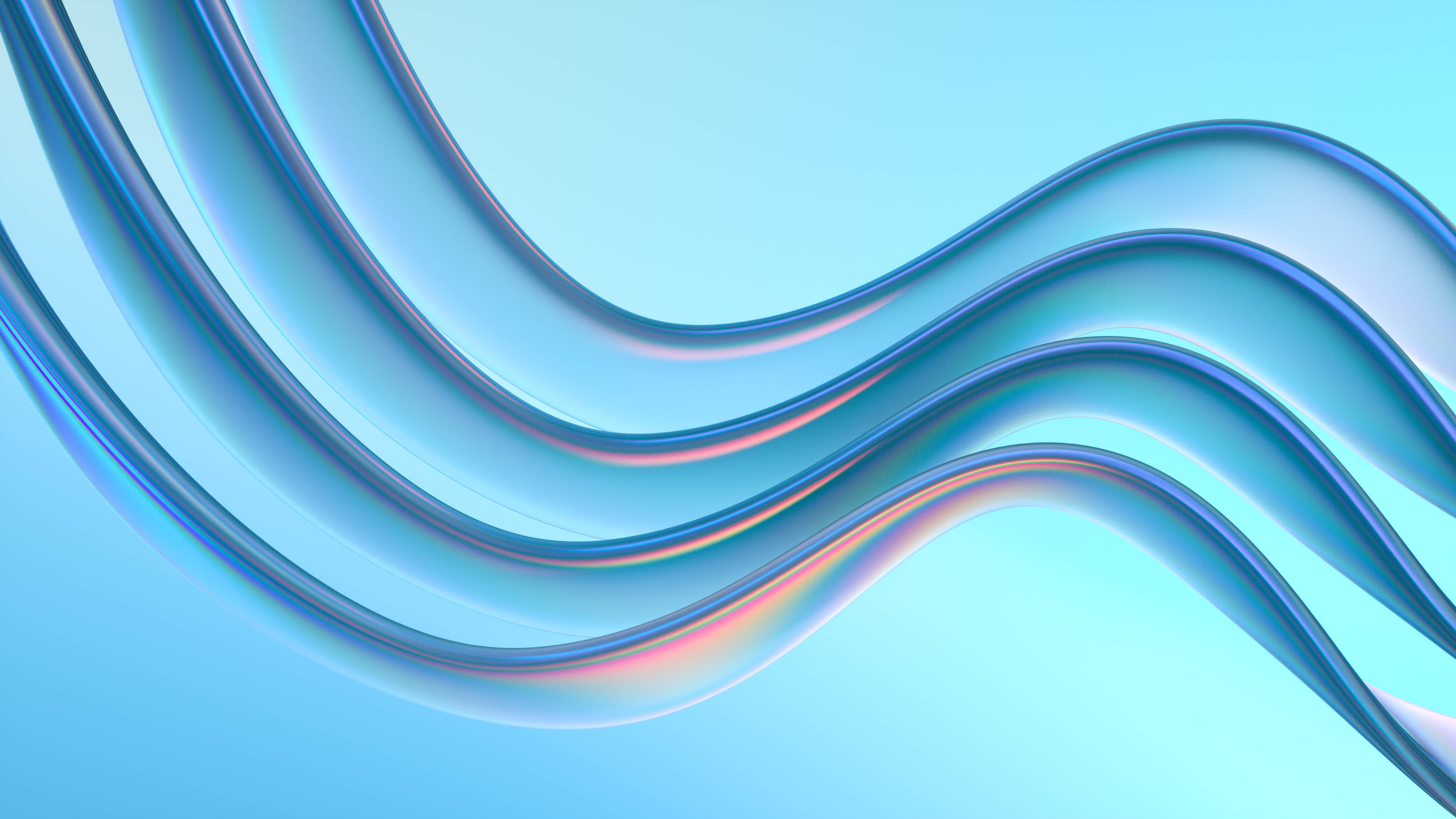 4D Ultra HD, brilliant wavy blue, iridescent blue waves, 4K Desktop Wallpaper