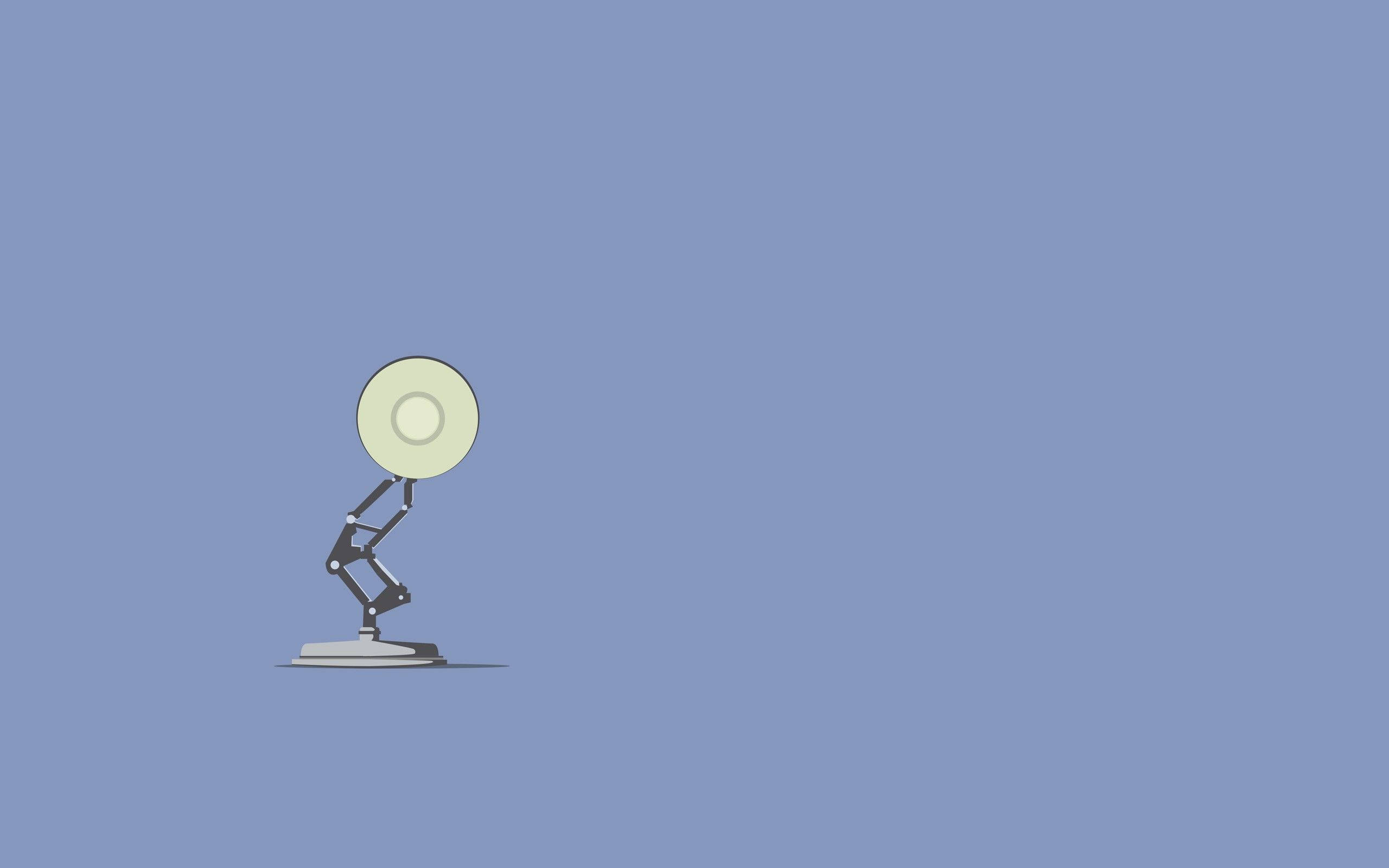 blue aesthetic desktop, cartoon lamp, blue background, 2K Desktop Wallpaper