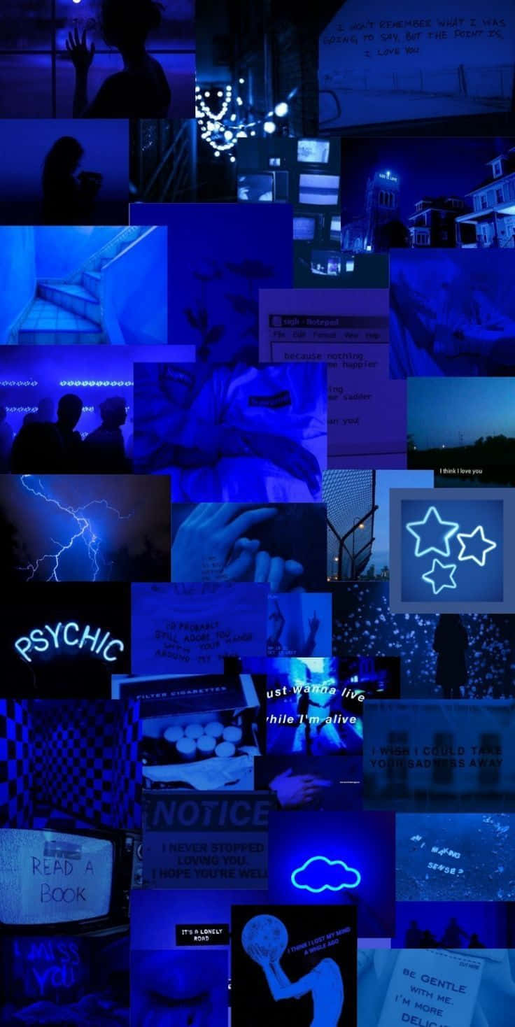 Blue Aesthetic Neon, neon signs, handwritten notes, HD Phone Wallpaper