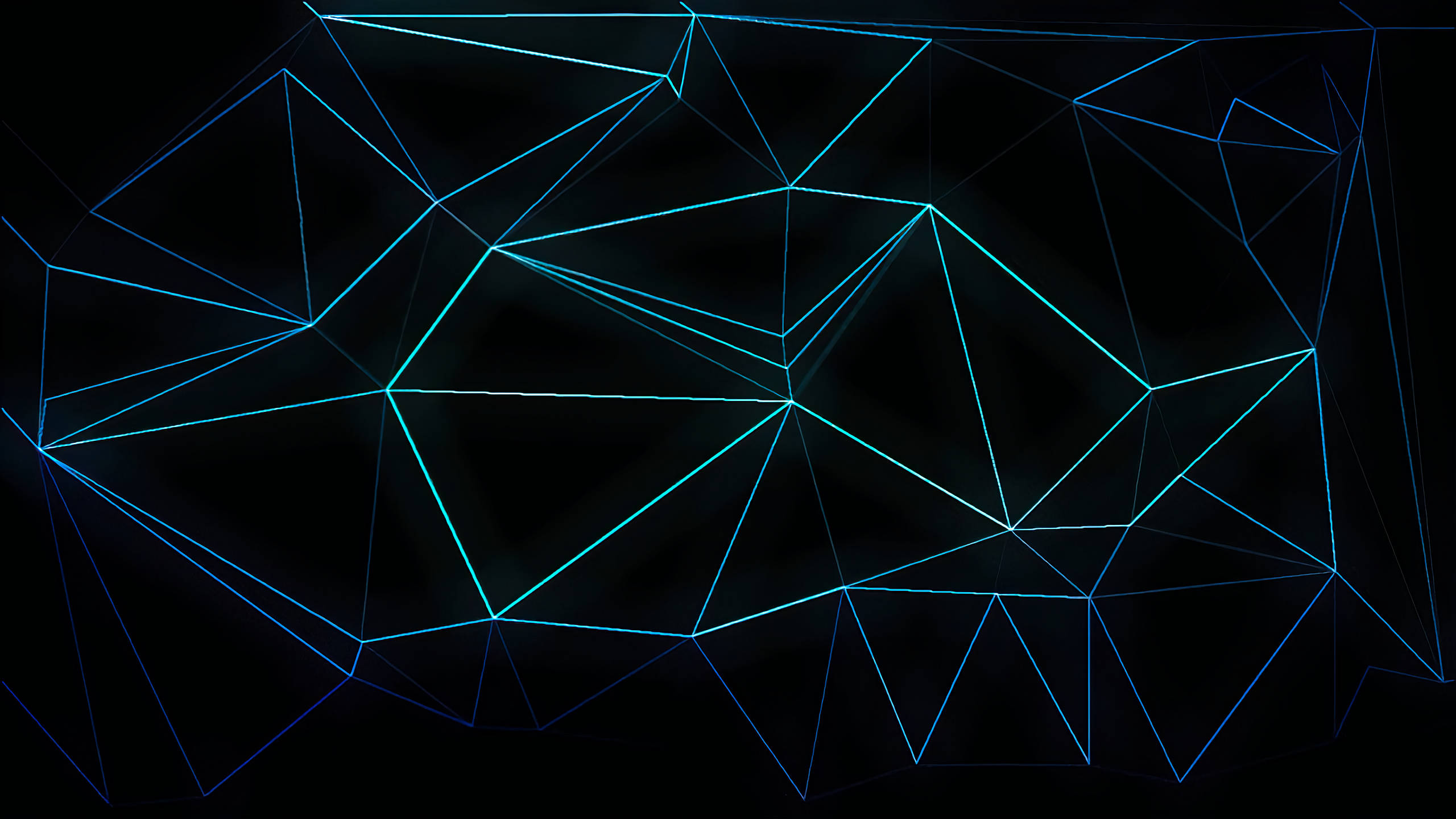 Neon Blue, glowing blue lines, geometric pattern, 2K Desktop Wallpaper