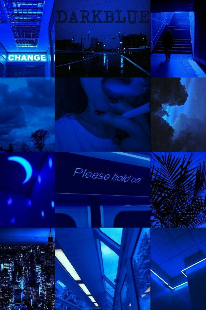 Blue Aesthetic Quote iPhone, neon signs, urban night scenes, HD Phone Wallpaper