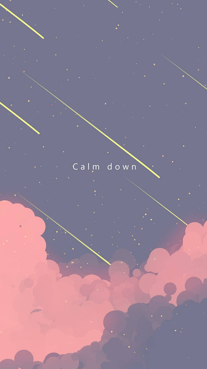 shooting stars, blue aesthetic quote iphone, soft pink clouds, HD Phone Wallpaper