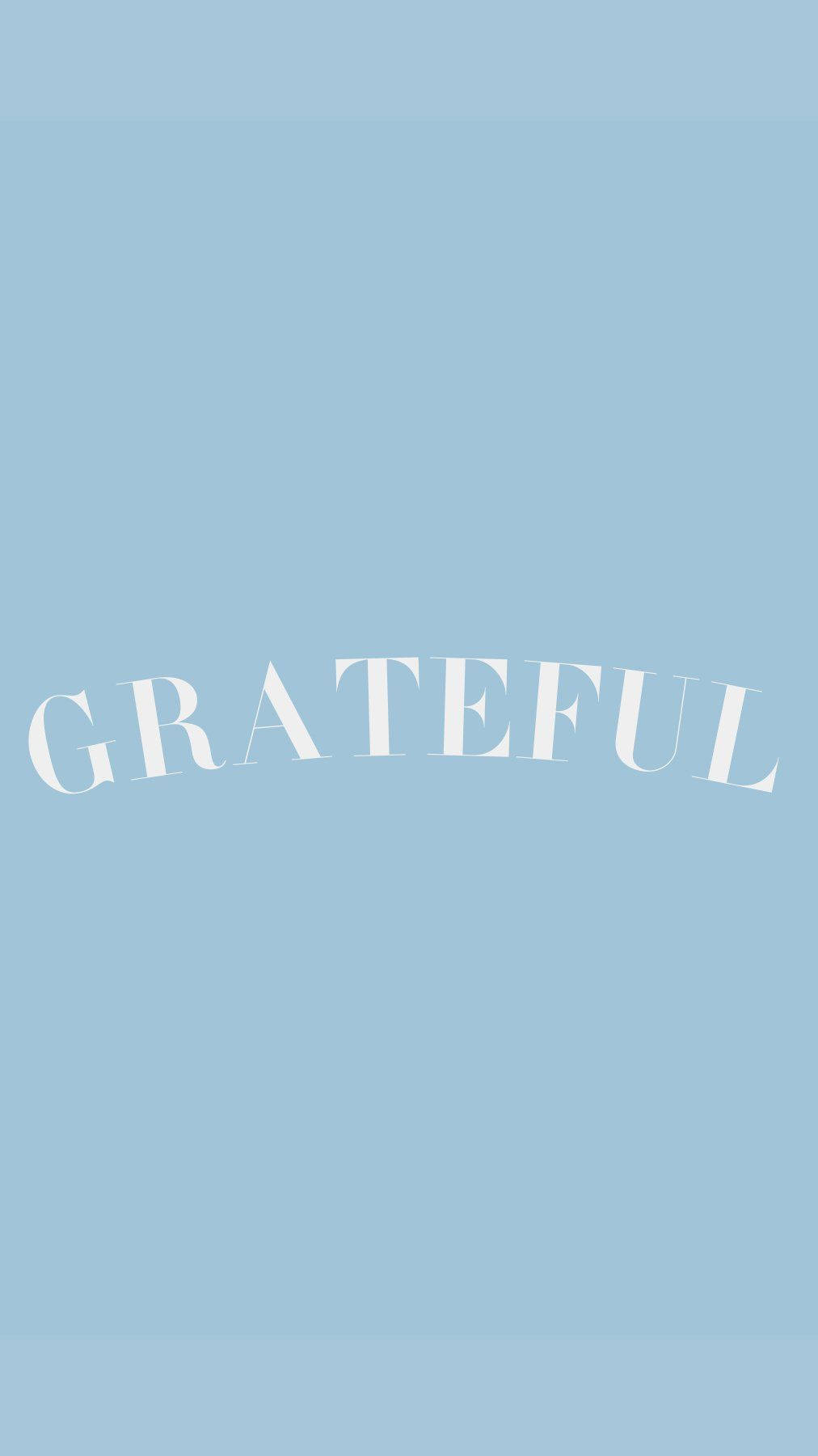 grateful, white serif font, soft blue gradient background, HD Phone Wallpaper