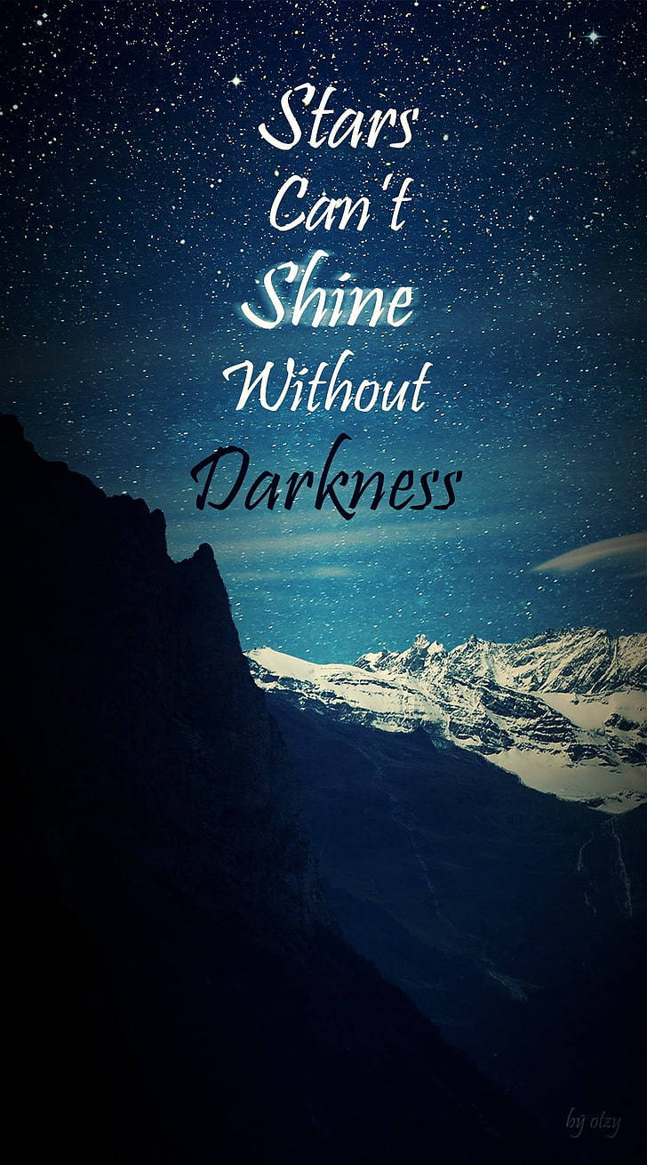 Starry Mountain View, blue aesthetic quote iPhone, snowcapped mountains, HD Phone Wallpaper