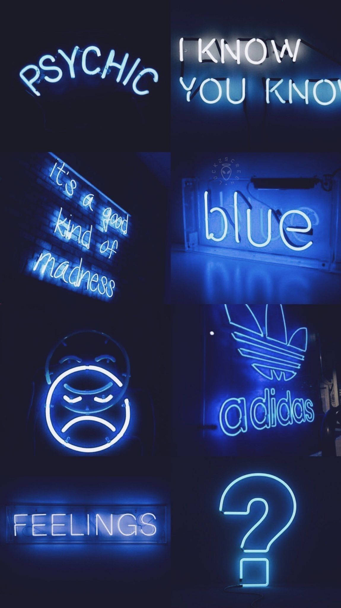 blue aesthetic tumblr laptop, neon signs, glowing blue, Full HD Phone Wallpaper