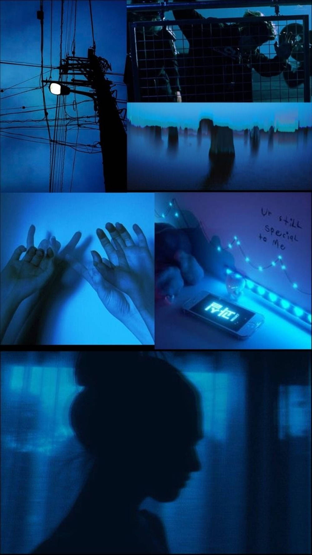 Blue Aesthetic Tumblr Laptop, moody blue-toned, urban night scenes, HD Phone Wallpaper