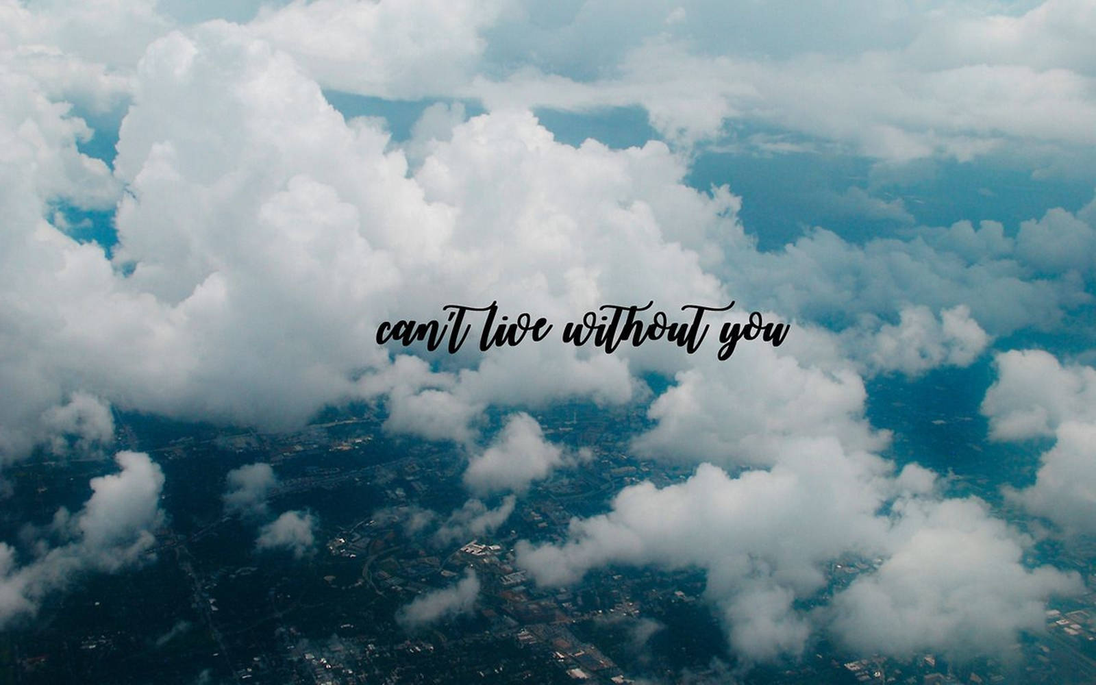 blue aesthetic tumblr laptop, handwritten text overlay, fluffy white clouds, HD Desktop Wallpaper