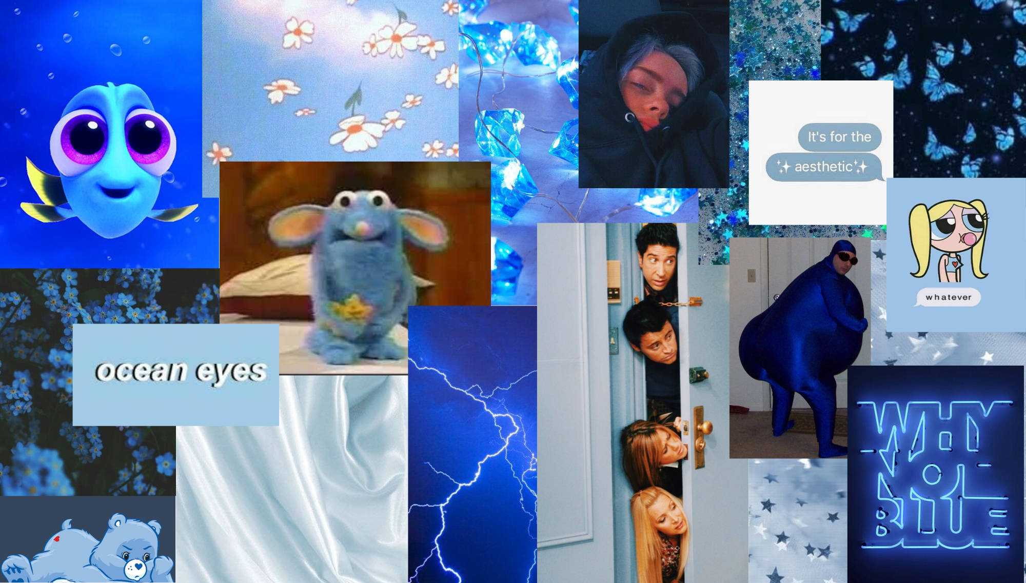 blue aesthetic, Tumblr laptop, Dory ocean eyes, Full HD Desktop Wallpaper