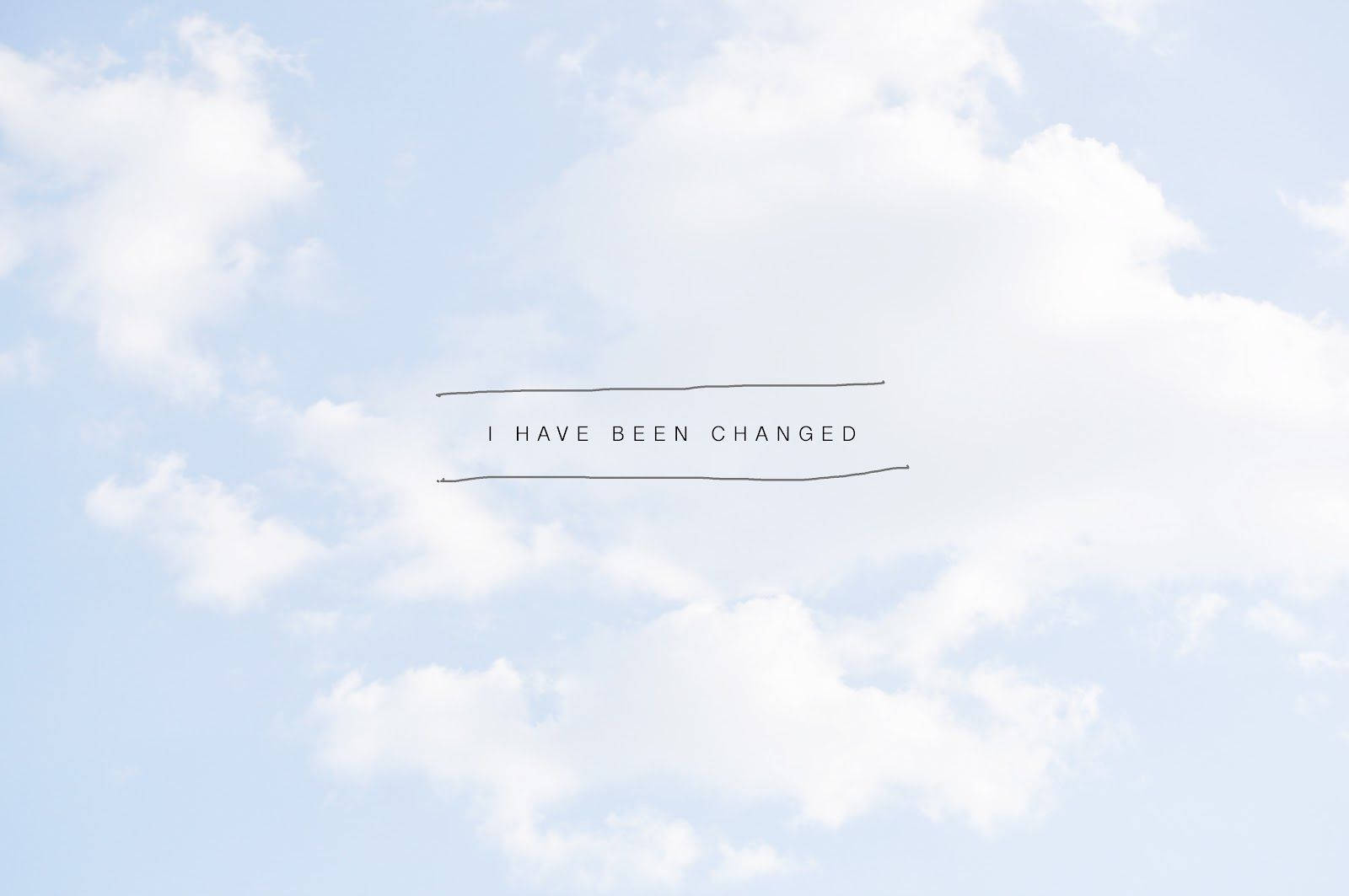 pale blue sky, soft white clouds, minimalist typography, HD Desktop Wallpaper