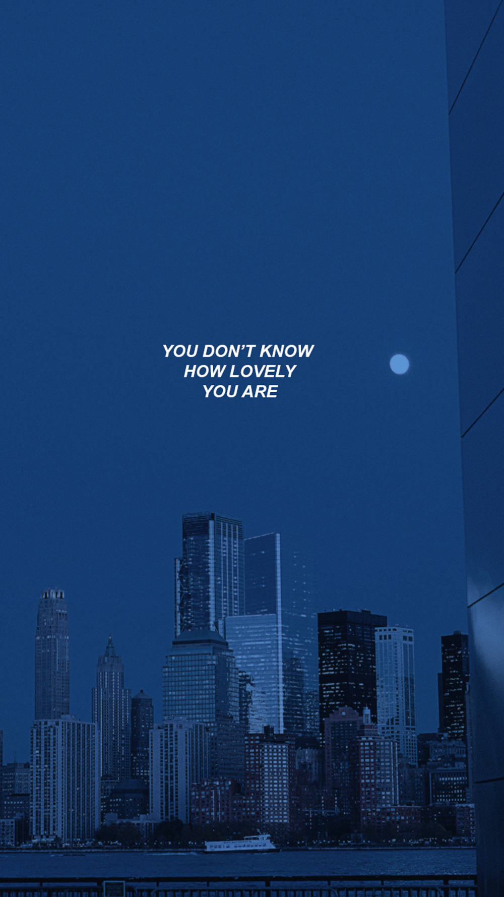 Blue Aesthetic Tumblr, laptop, city skyline, HD Phone Wallpaper