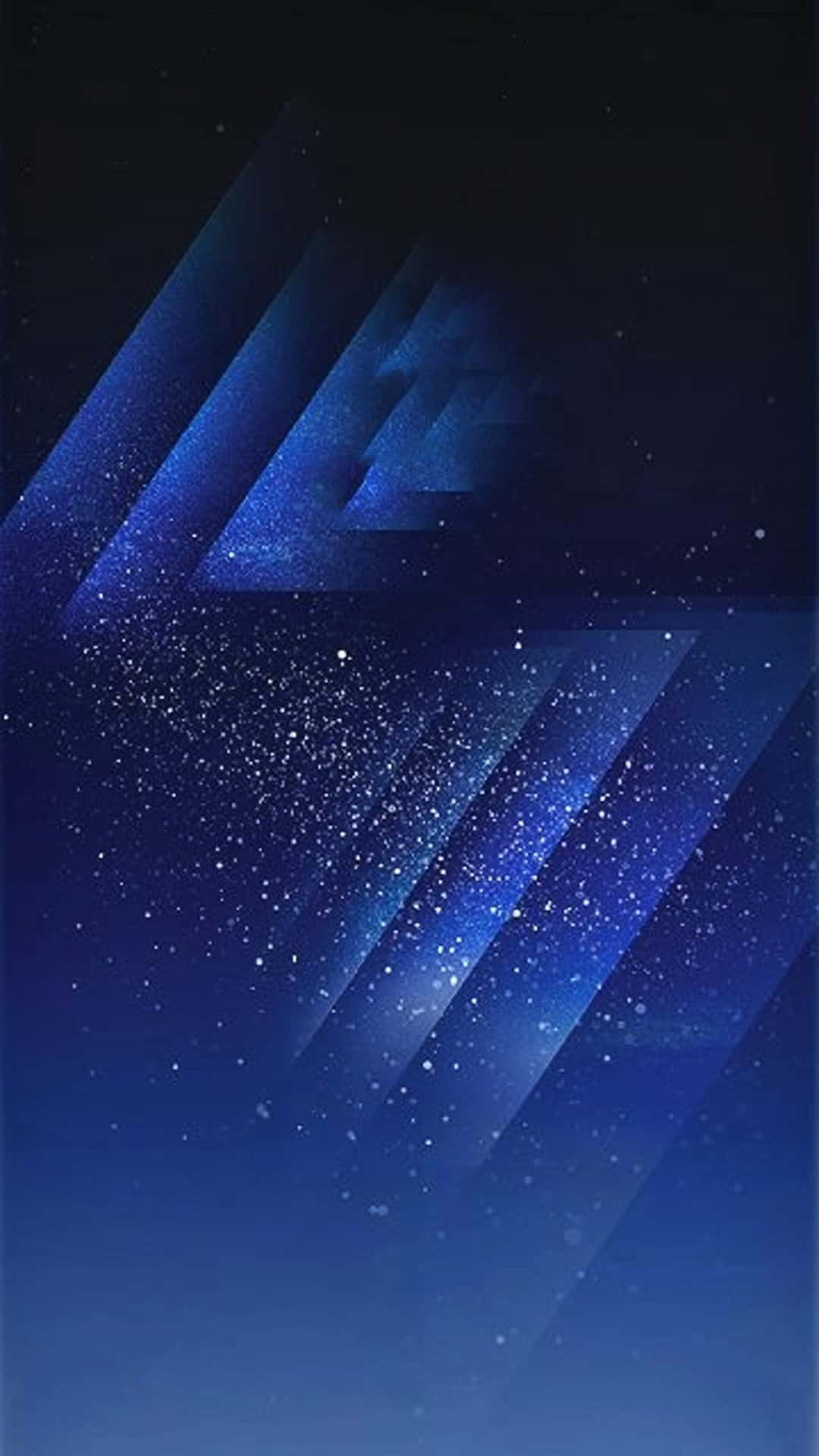 Blue Amoled, glowing blue geometric planes, sparkling particles, Full HD Phone Wallpaper