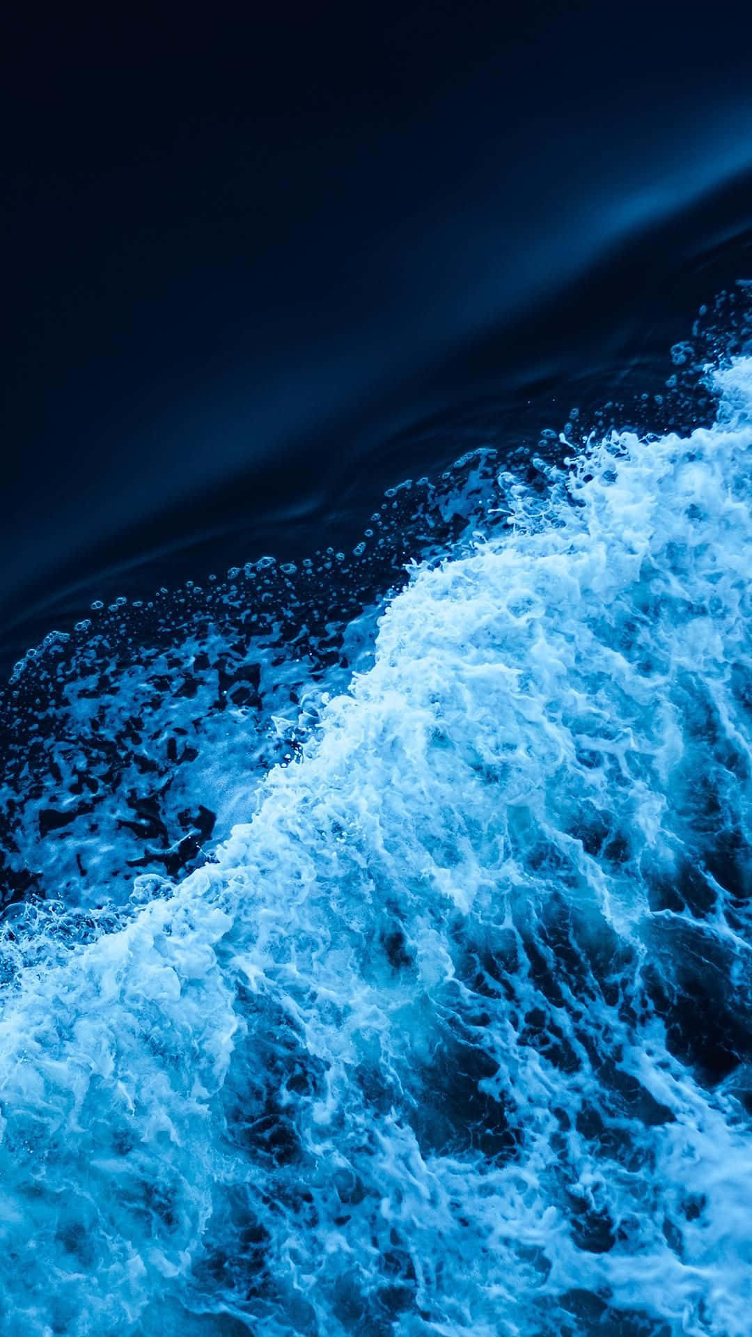 Blue AMOLED, foamy ocean waves, deep blue water, Full HD Phone Wallpaper