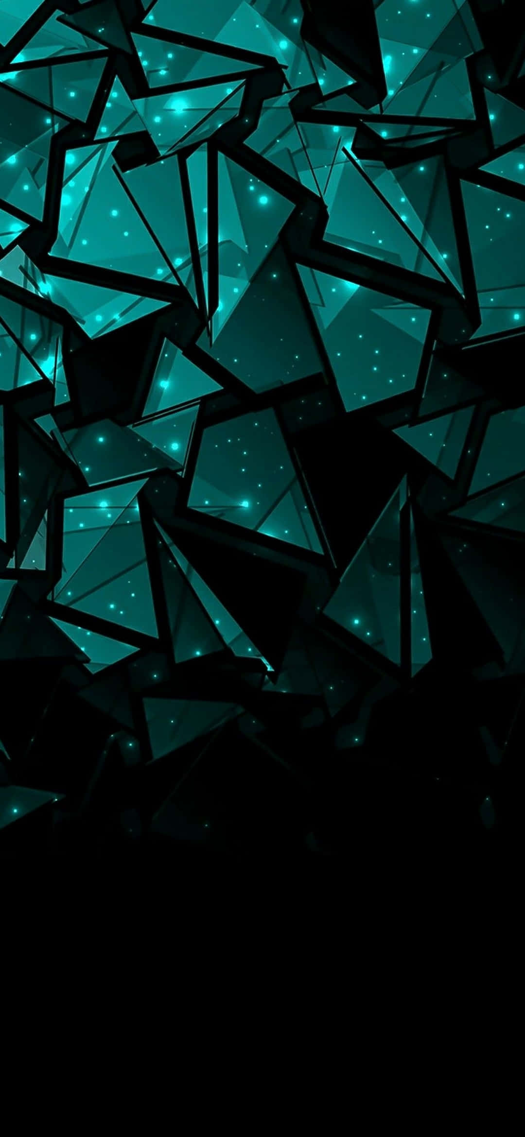 blue amoled, 1080 x 2340, glowing teal crystal, Full HD Phone Wallpaper
