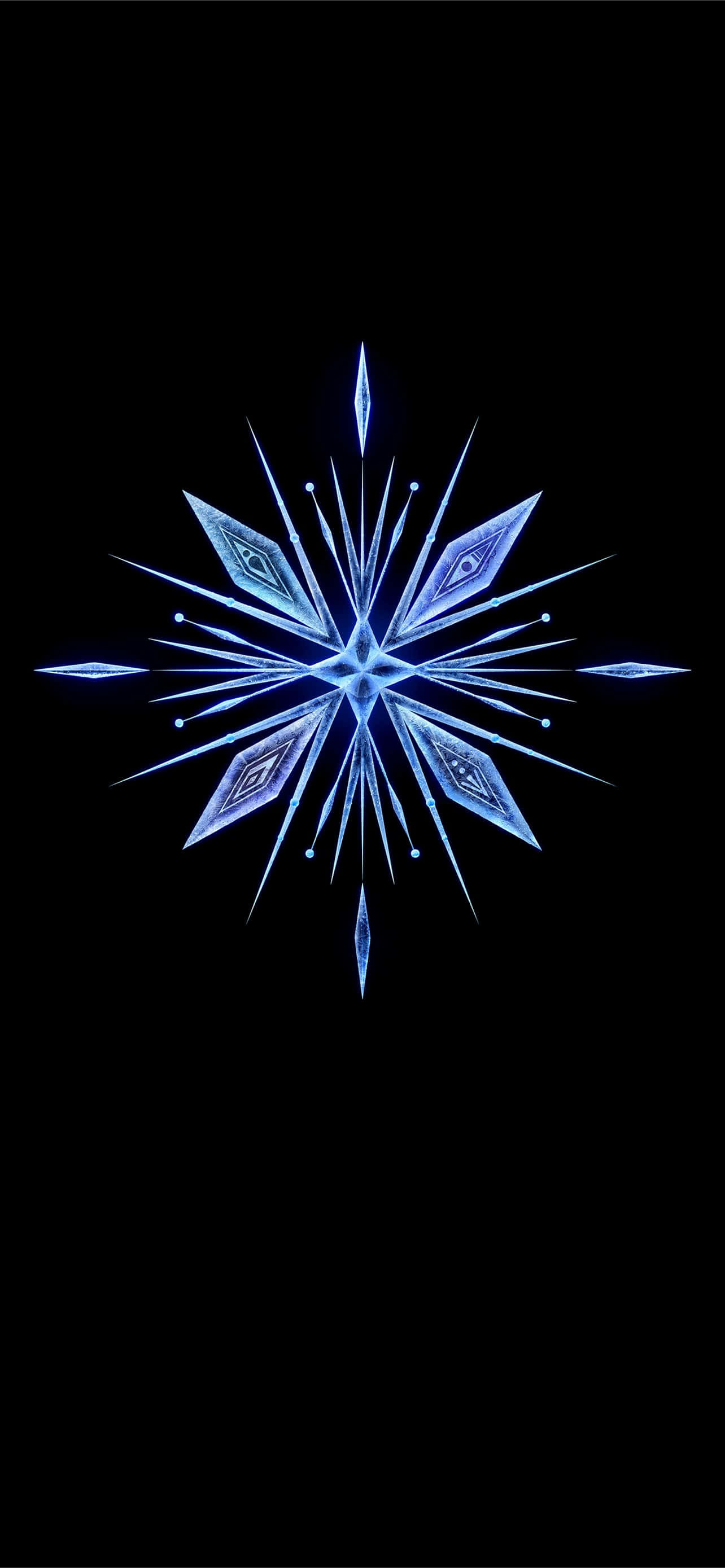 blue amoled, Amoled, radiant blue crystalline snowflake, 2K Phone Wallpaper