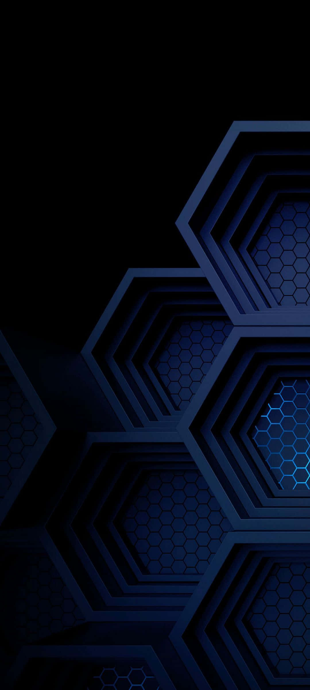 Blue AMOLED, hexagons, dark blue, Full HD Phone Wallpaper