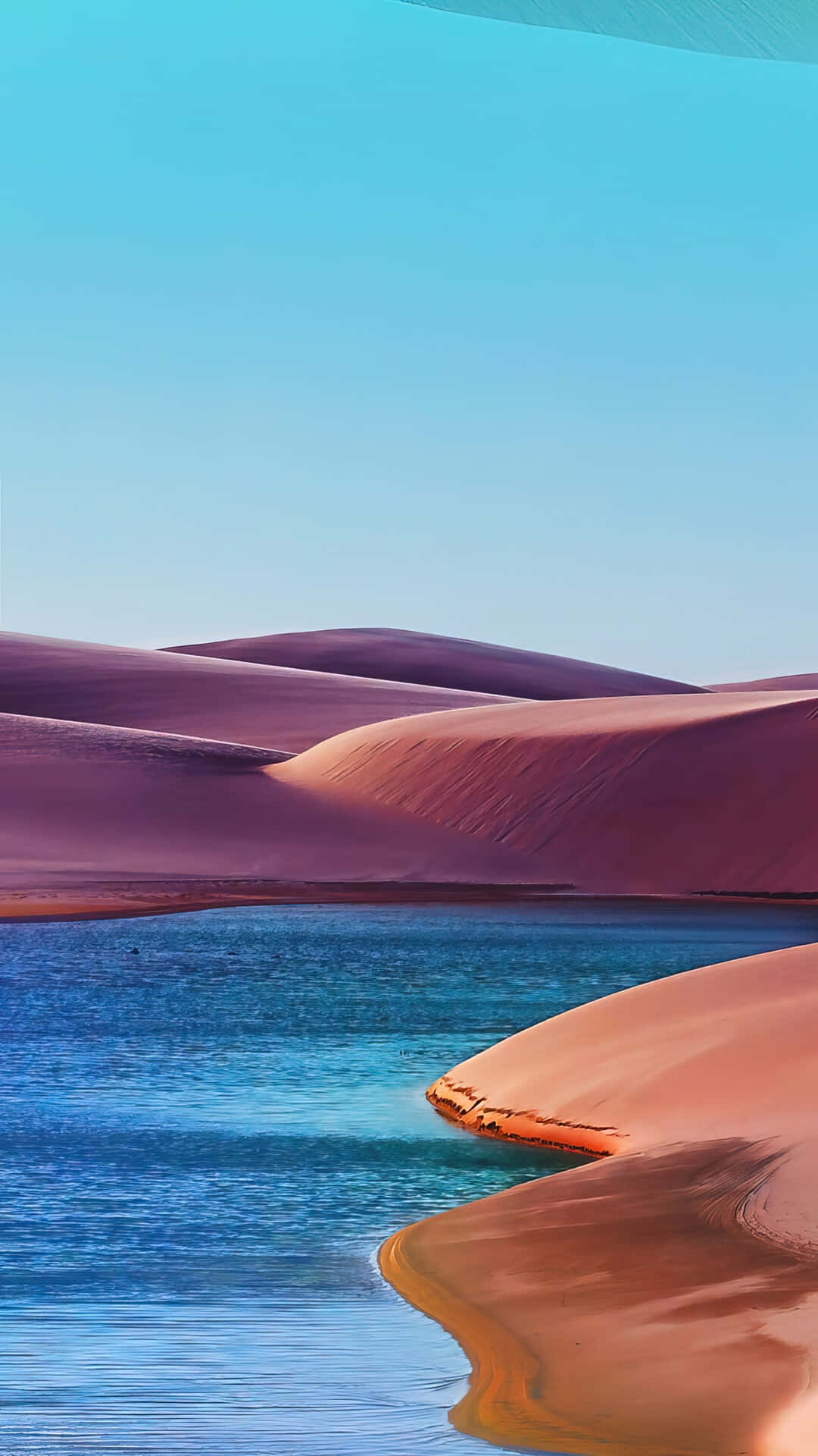 Blue Amoled, pink sand dunes, turquoise oasis, Full HD Phone Wallpaper
