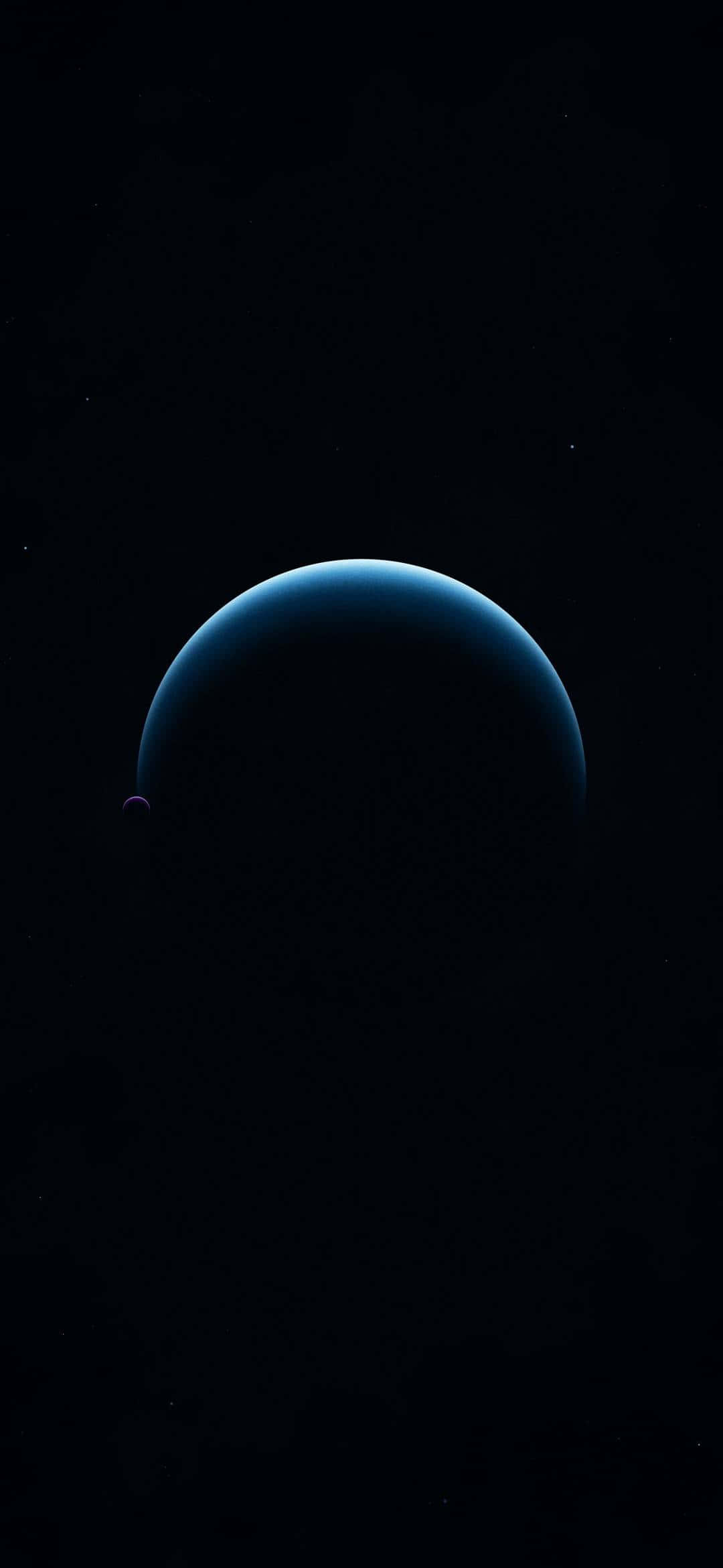Blue Amoled, glowing blue planet, starless black void, Full HD Phone Wallpaper
