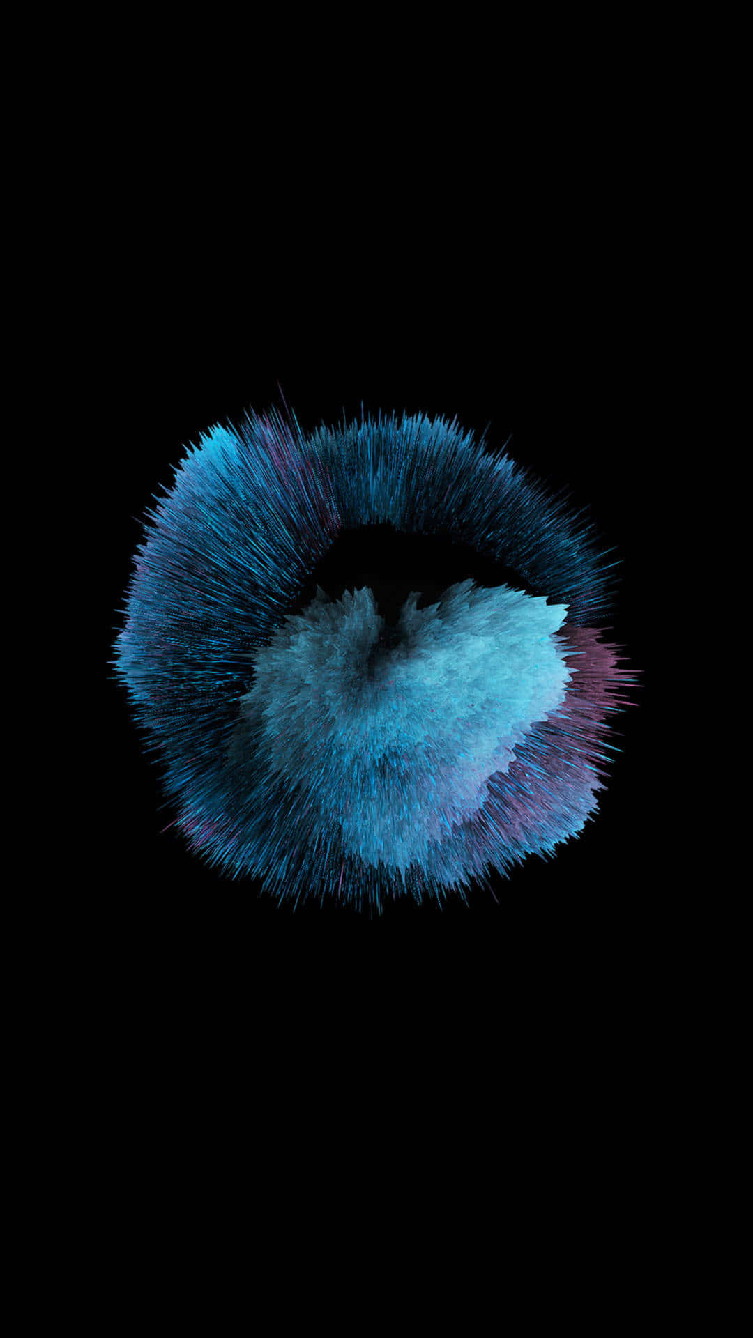 blue amoled, vibrant blue, purple abstract explosion, Full HD Phone Wallpaper