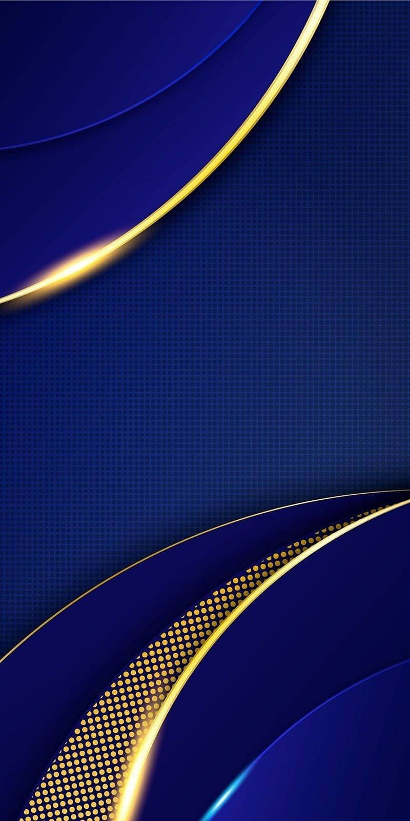 blue and gold, glowing gold curved lines, dotted texture, HD Phone Wallpaper