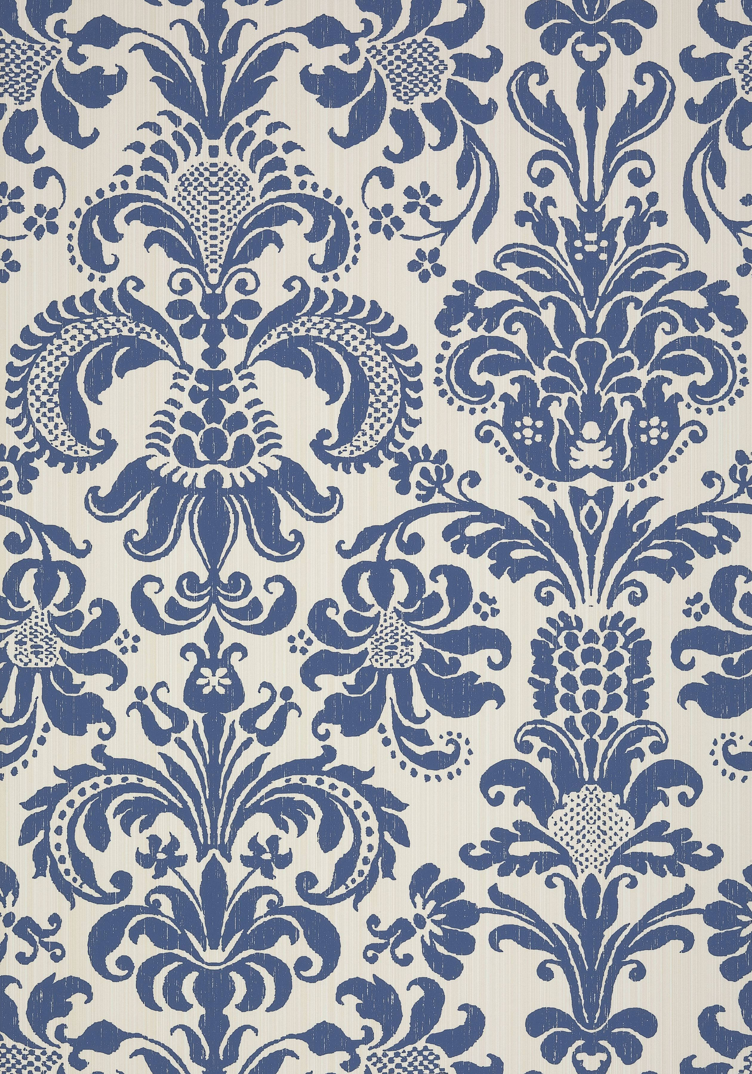 nautical blue, regal gold, floral print, 2K Phone Wallpaper