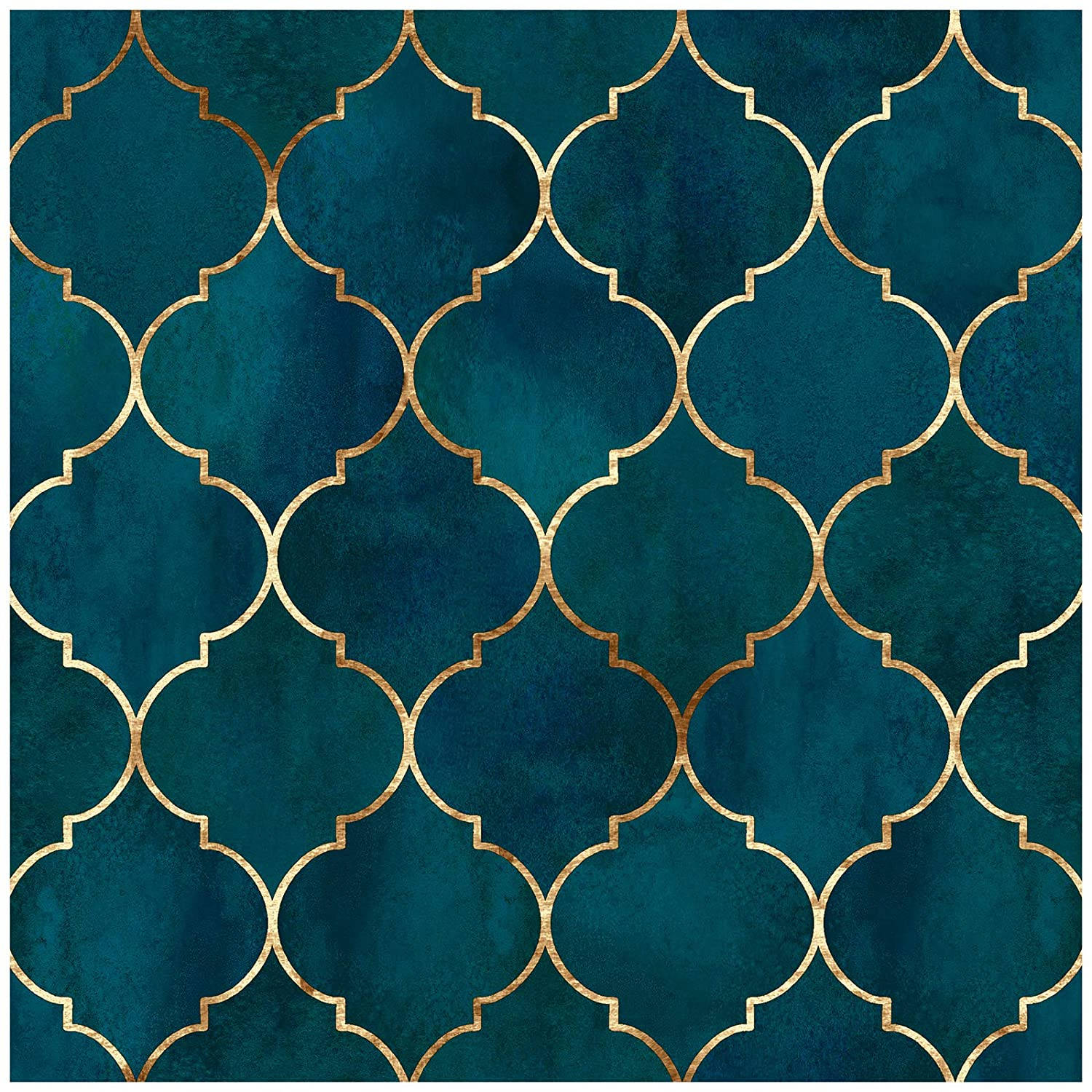 teal, gold, quatrefoil patterns, HD Desktop Wallpaper