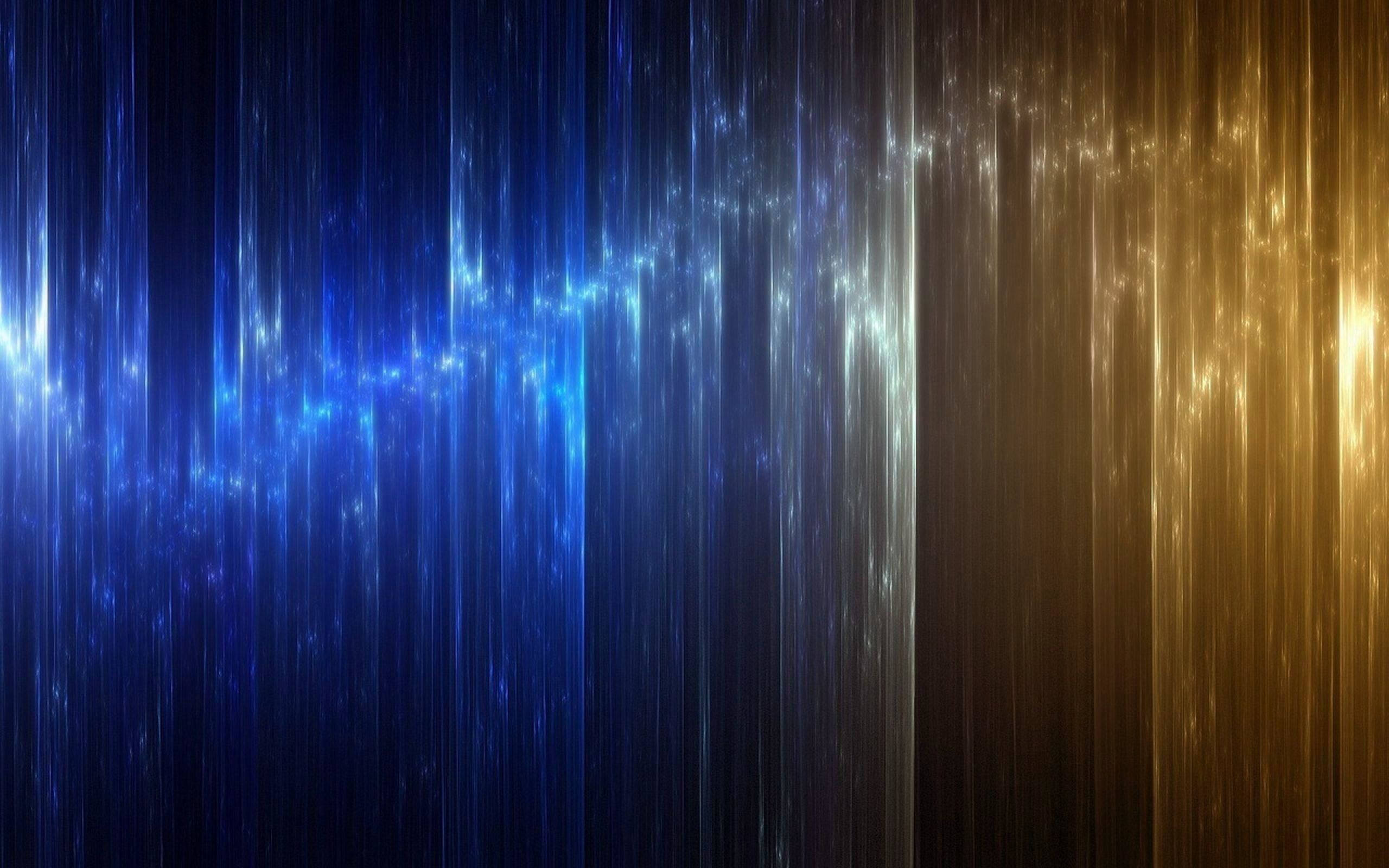 electric blue, glowing gold, vertical streaks, 2K Desktop Wallpaper