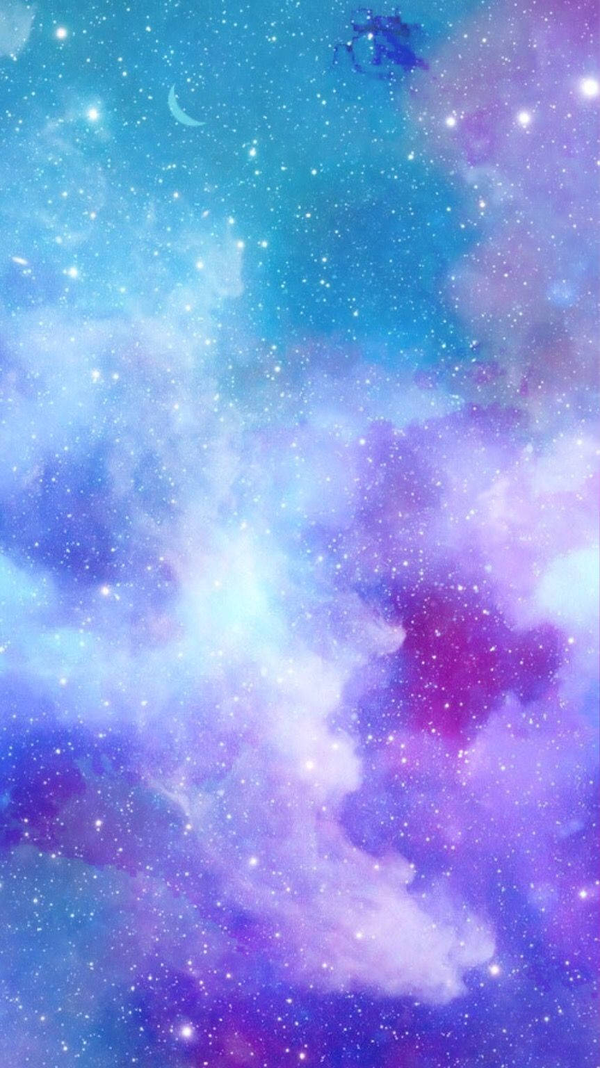 Blue And Purple Pastel Galaxy, vibrant purples, blues, HD Phone Wallpaper