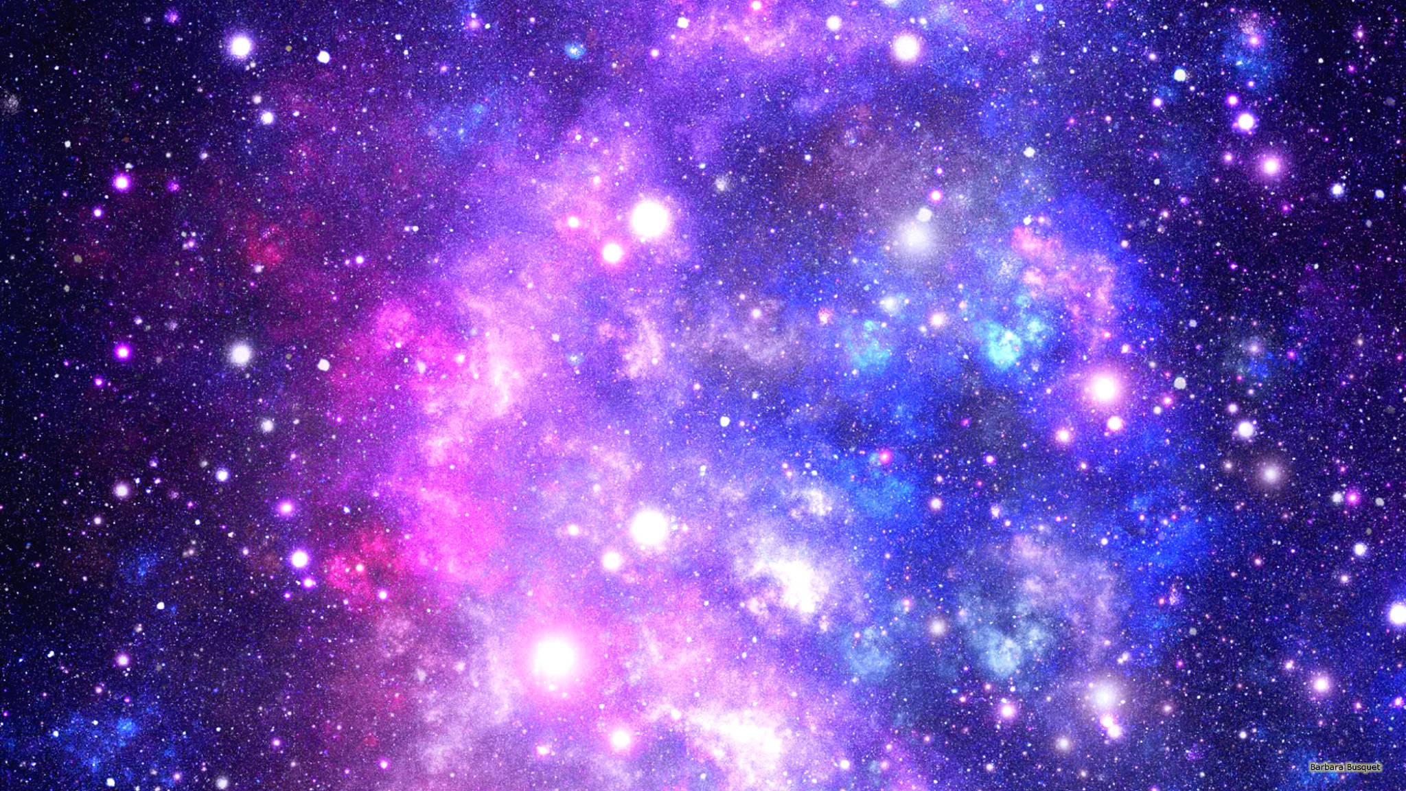 glittery blue and purple galaxy, vibrant cosmic nebula, pink purple and blue hues, Full HD Desktop Wallpaper