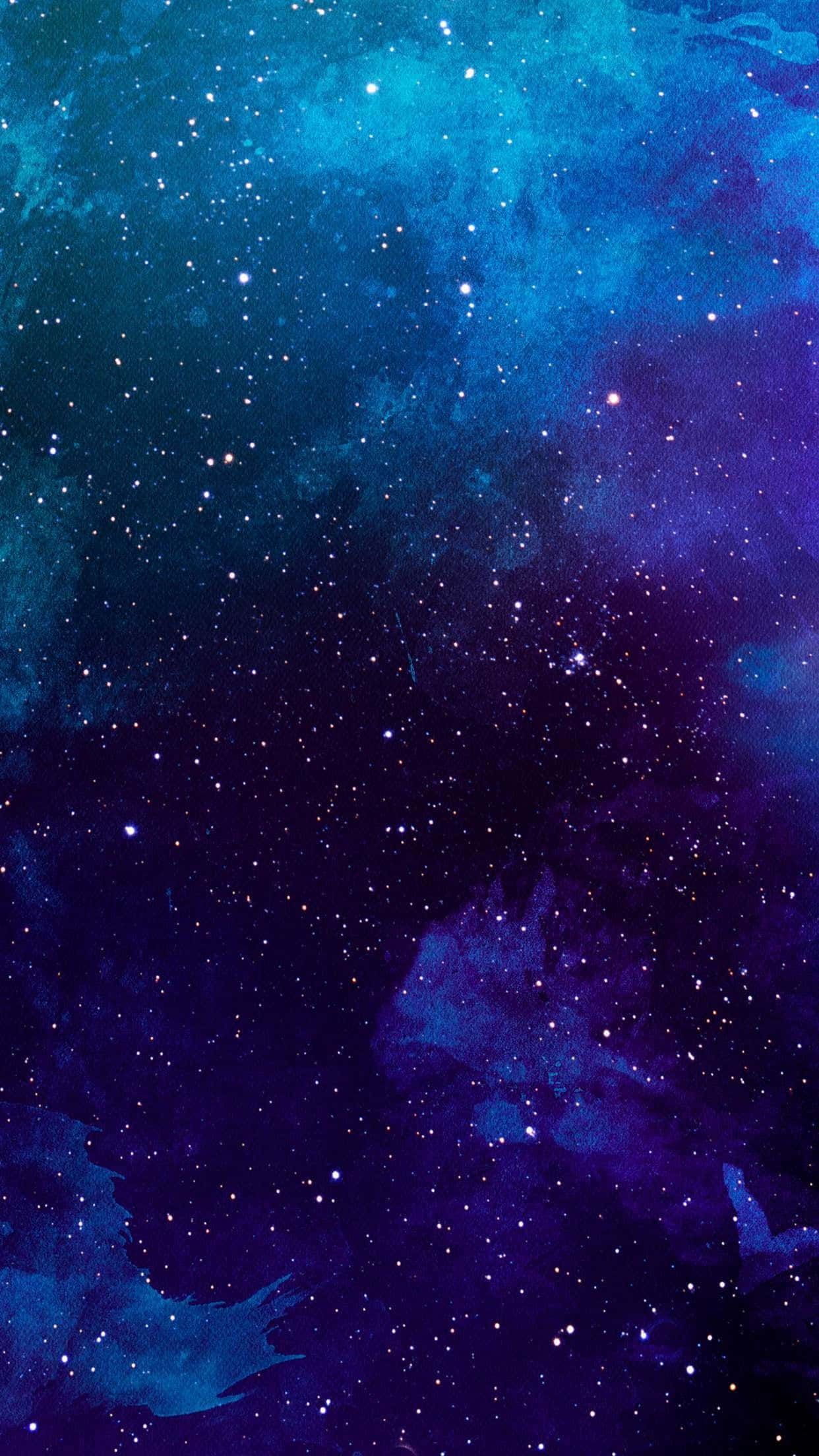 blue galaxy iphone, blue and purple space background, cosmic nebula, Full HD Phone Wallpaper
