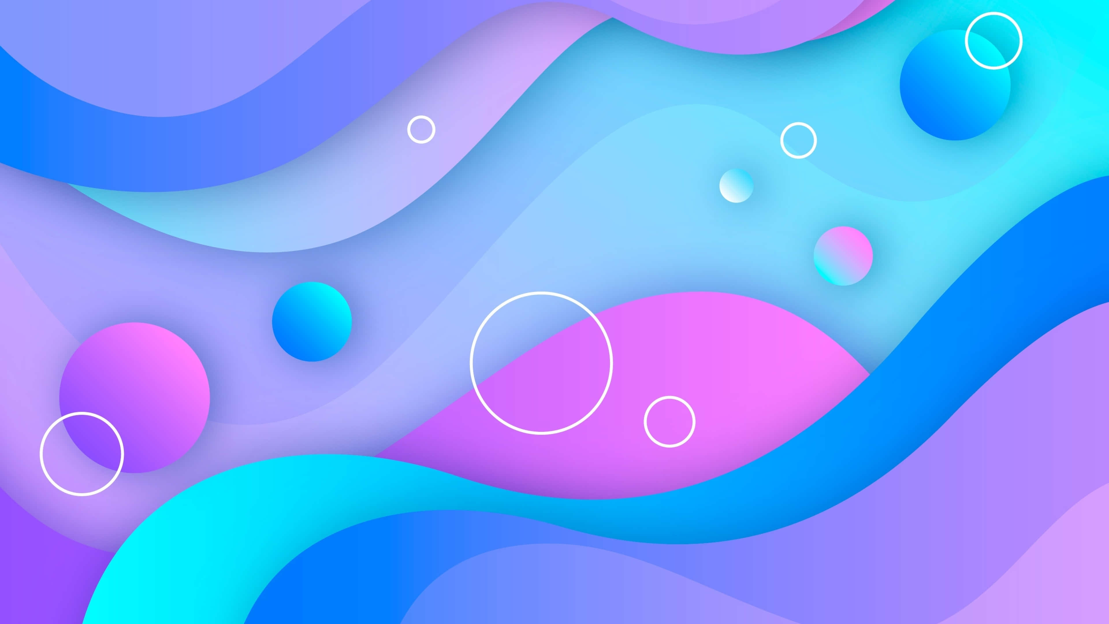 Blue And Purple, underwater bubbles, vibrant abstract waves, 4K Desktop Wallpaper