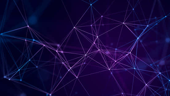 glowing blue and purple nodes, luminous lines, dark gradient background, SD Desktop Wallpaper