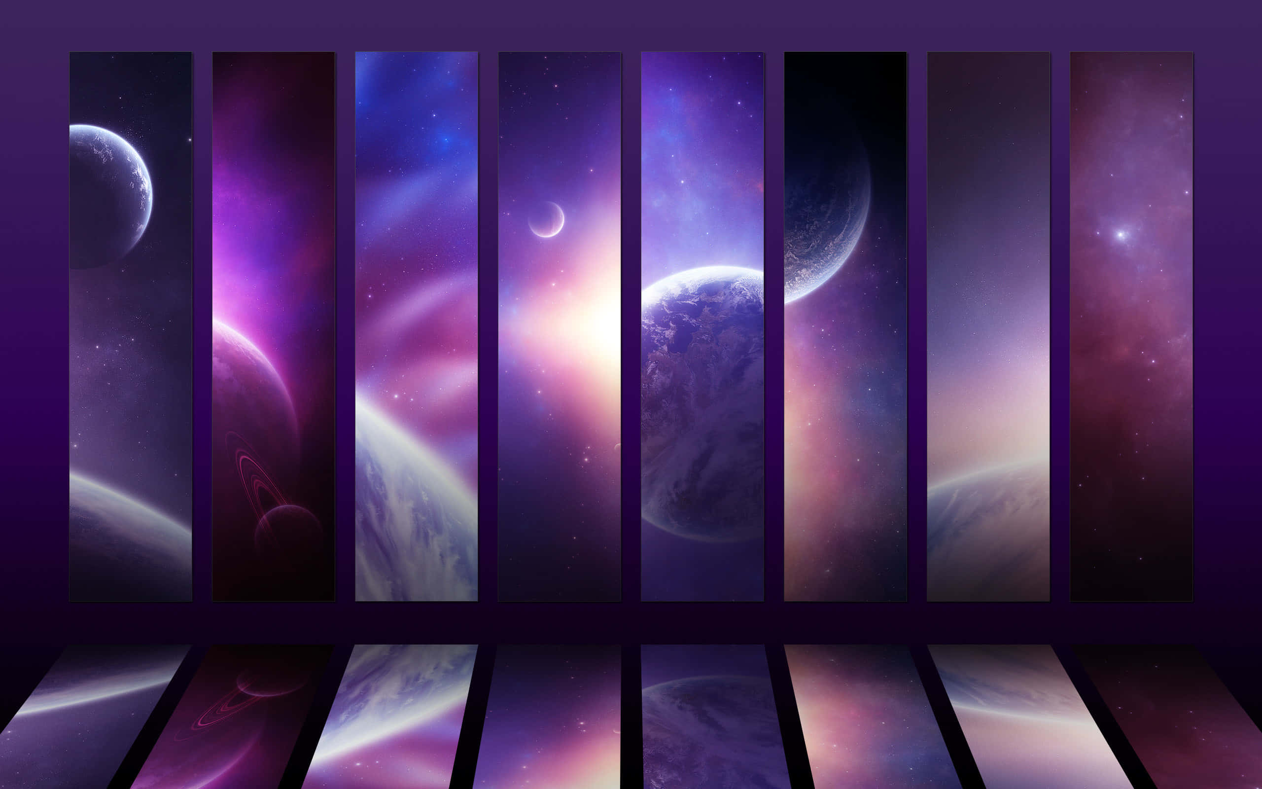 blue and purple, cosmic scenes, planets, 2K Desktop Wallpaper