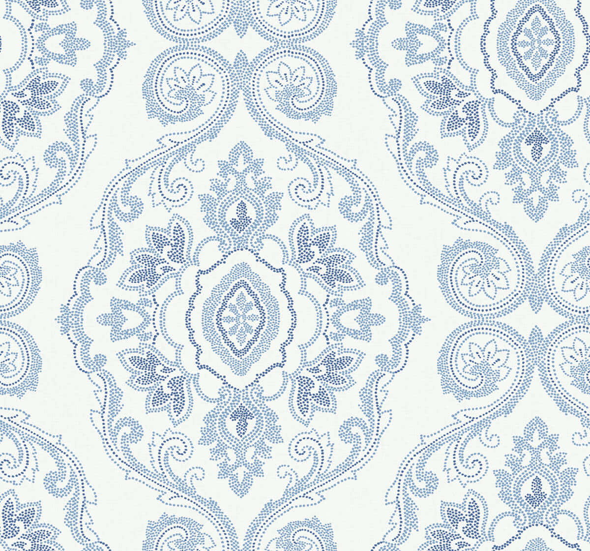 Blue White Damask Pattern, blue and white, intricate dot-patterned damask designs, SD Desktop Wallpaper
