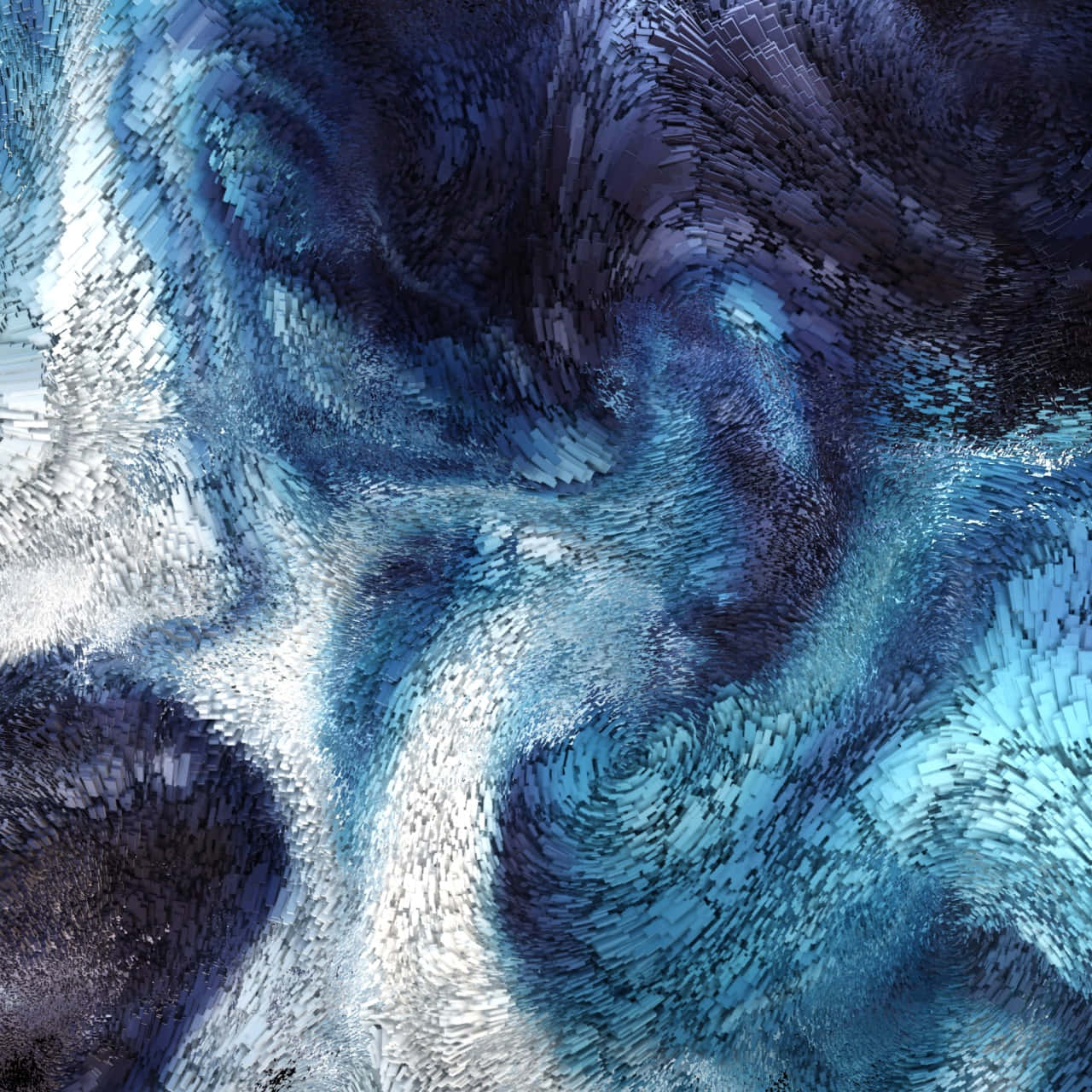 blue and white, abstract pattern, pixelated shards, HD Desktop Wallpaper
