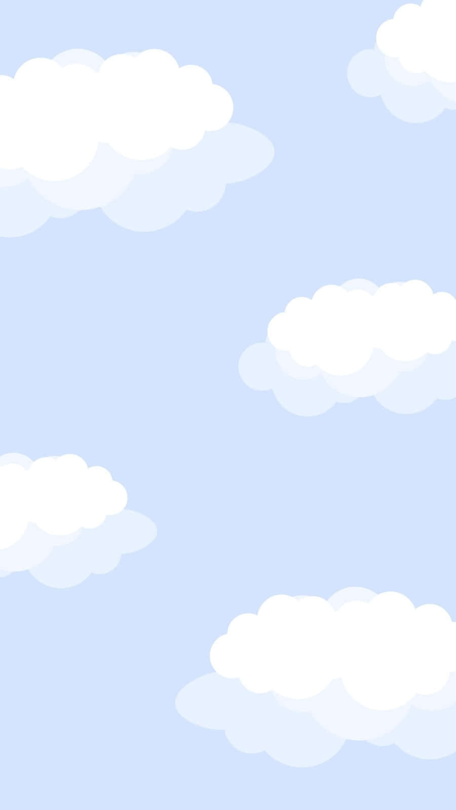 light blue sky, soft white cartoon clouds, minimalist digital illustration, HD Phone Wallpaper