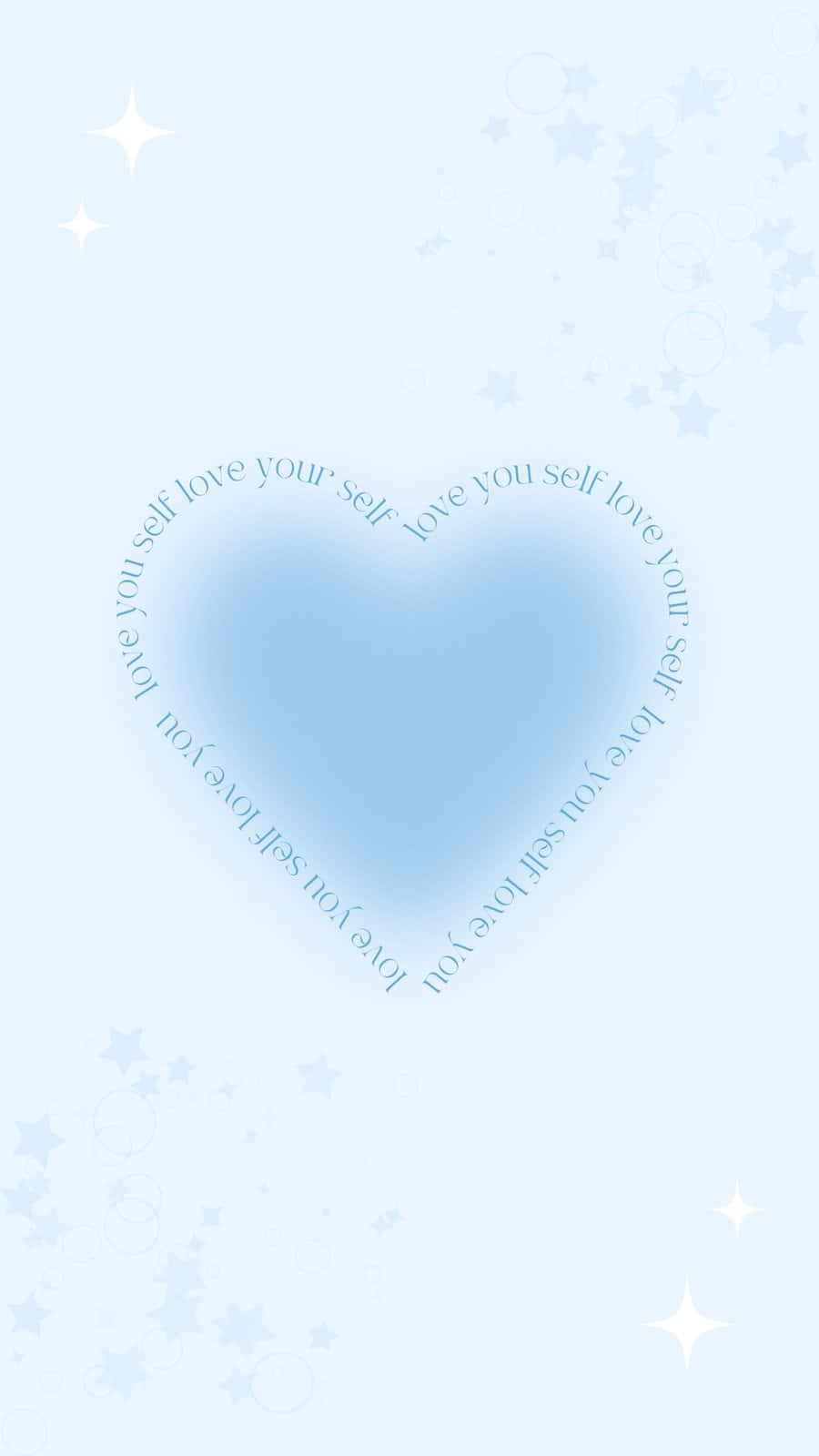 blue heart, love you self, pale blue background, HD Phone Wallpaper
