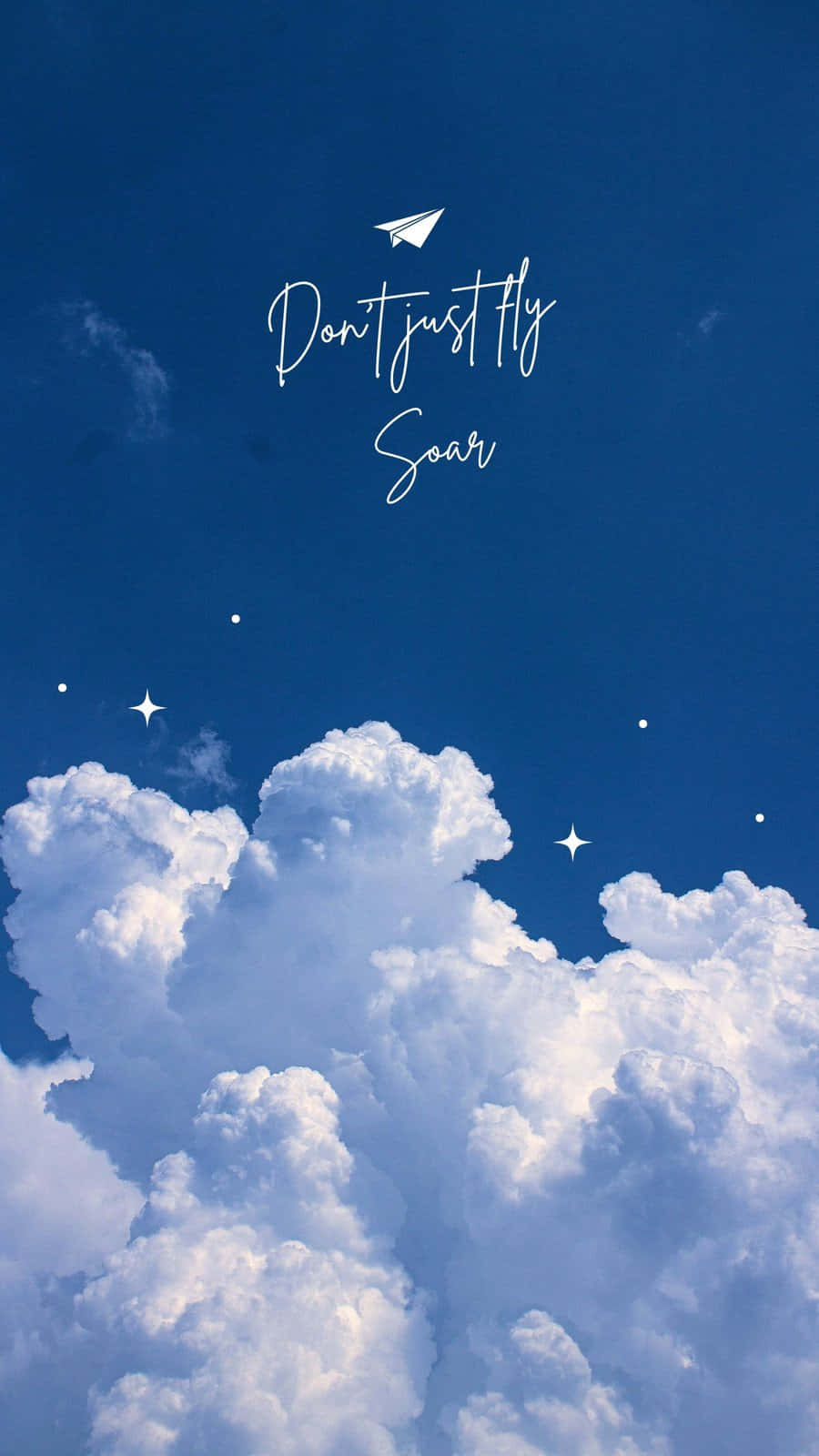 blue sky, fluffy white clouds, sparkling stars, HD Phone Wallpaper