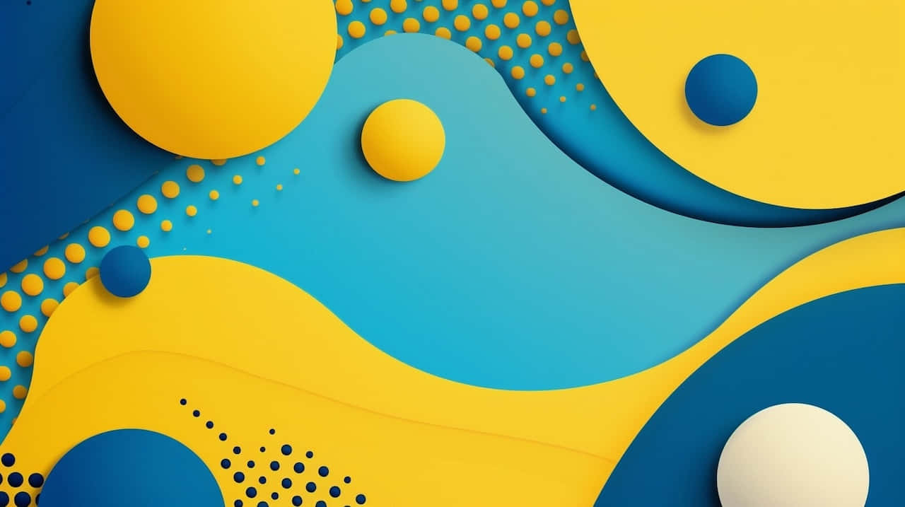 Blue Yellow Abstract Art, vibrant abstract wallpaper, bold yellow and blue shapes, HD Desktop Wallpaper