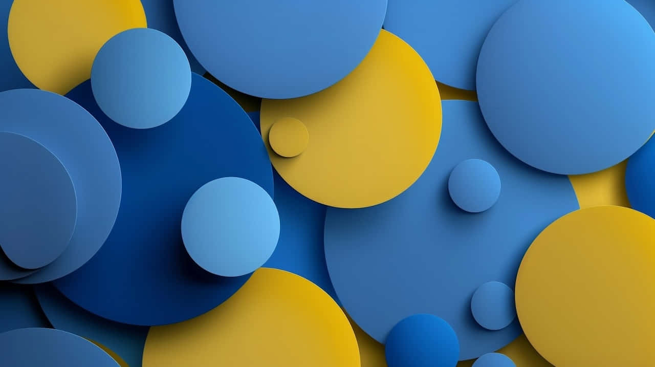 blue, yellow, abstract, HD Desktop Wallpaper